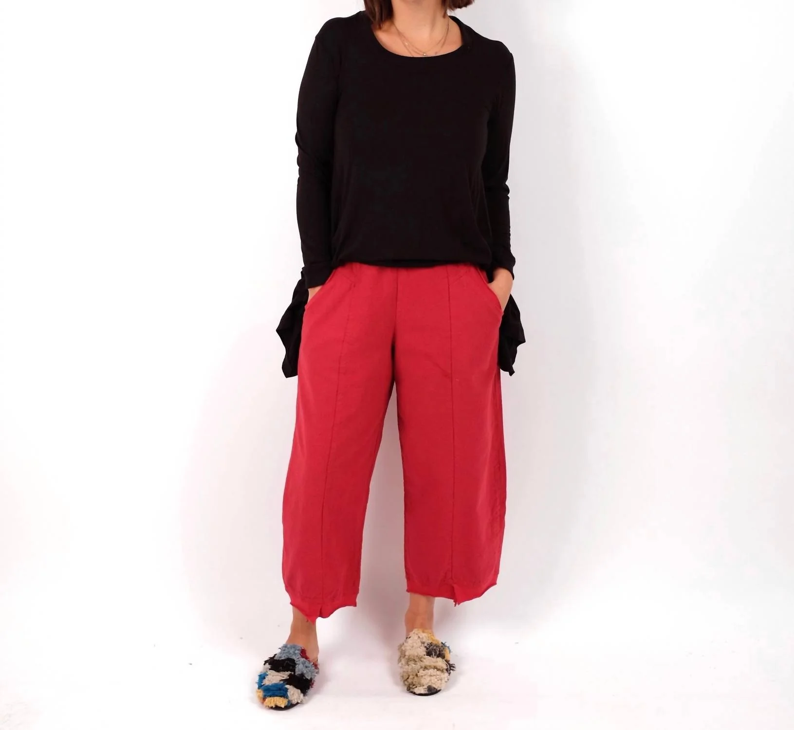Niles Wide Leg Pants In Scarlet
