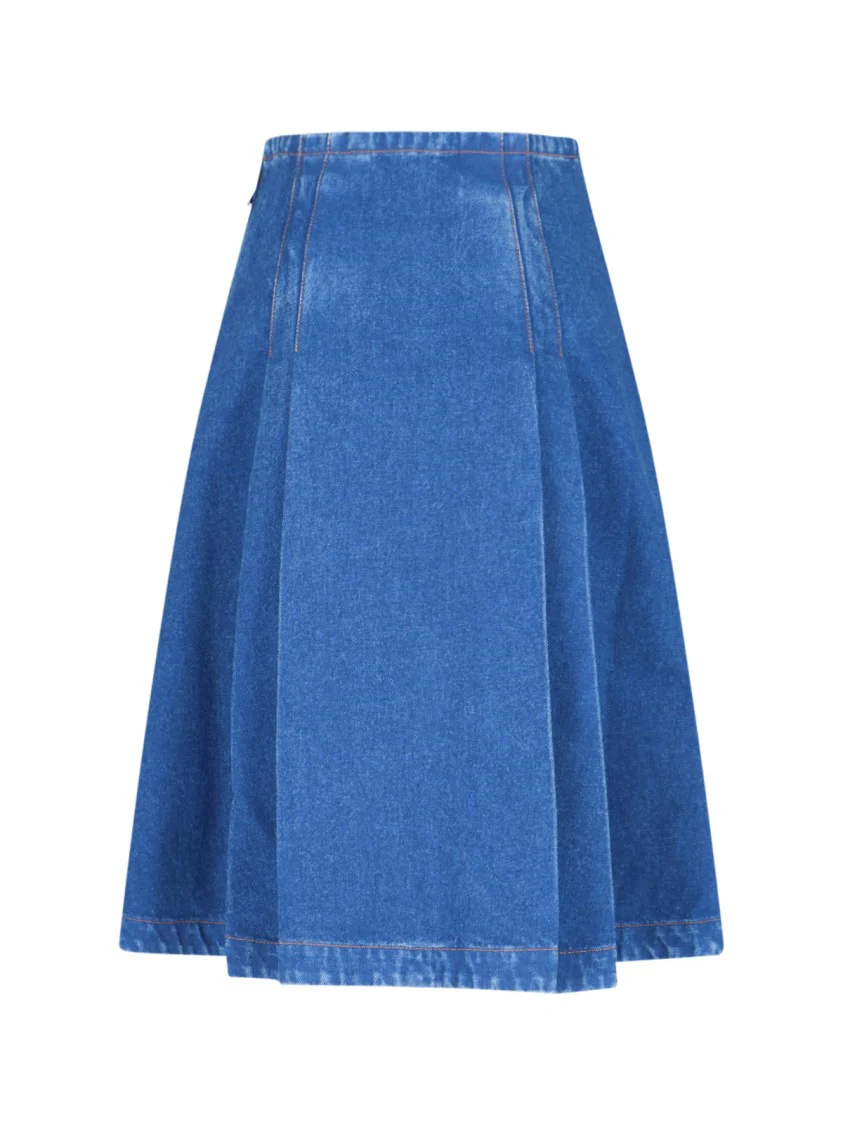 Denim Midi Skirt – Blue