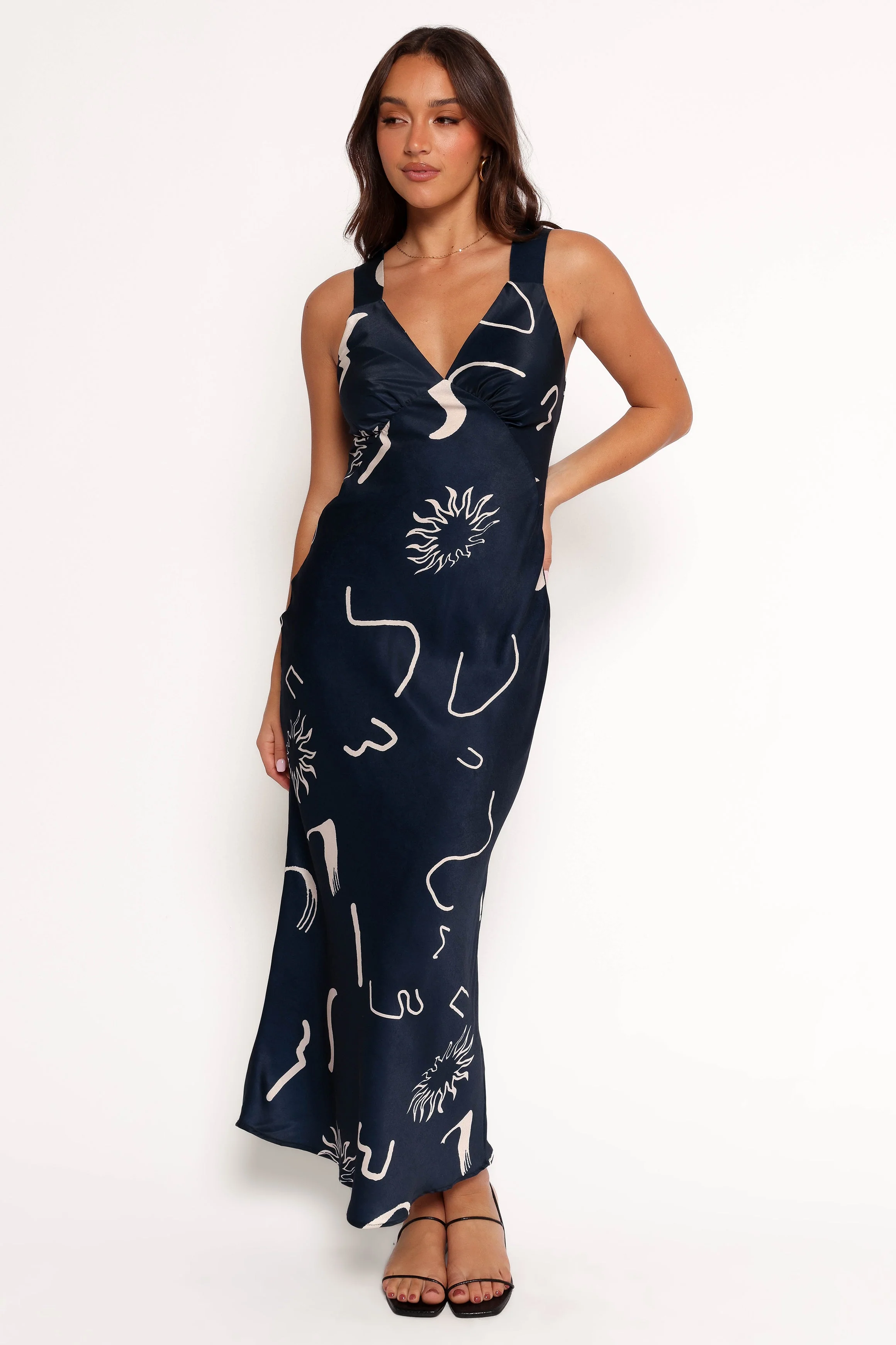 Ashlyn Midi Dress - Navy Print