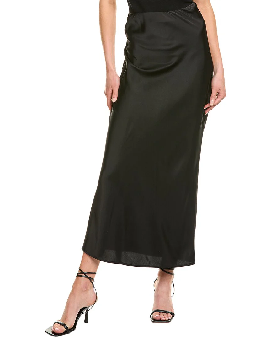Point Satin Midi Skirt