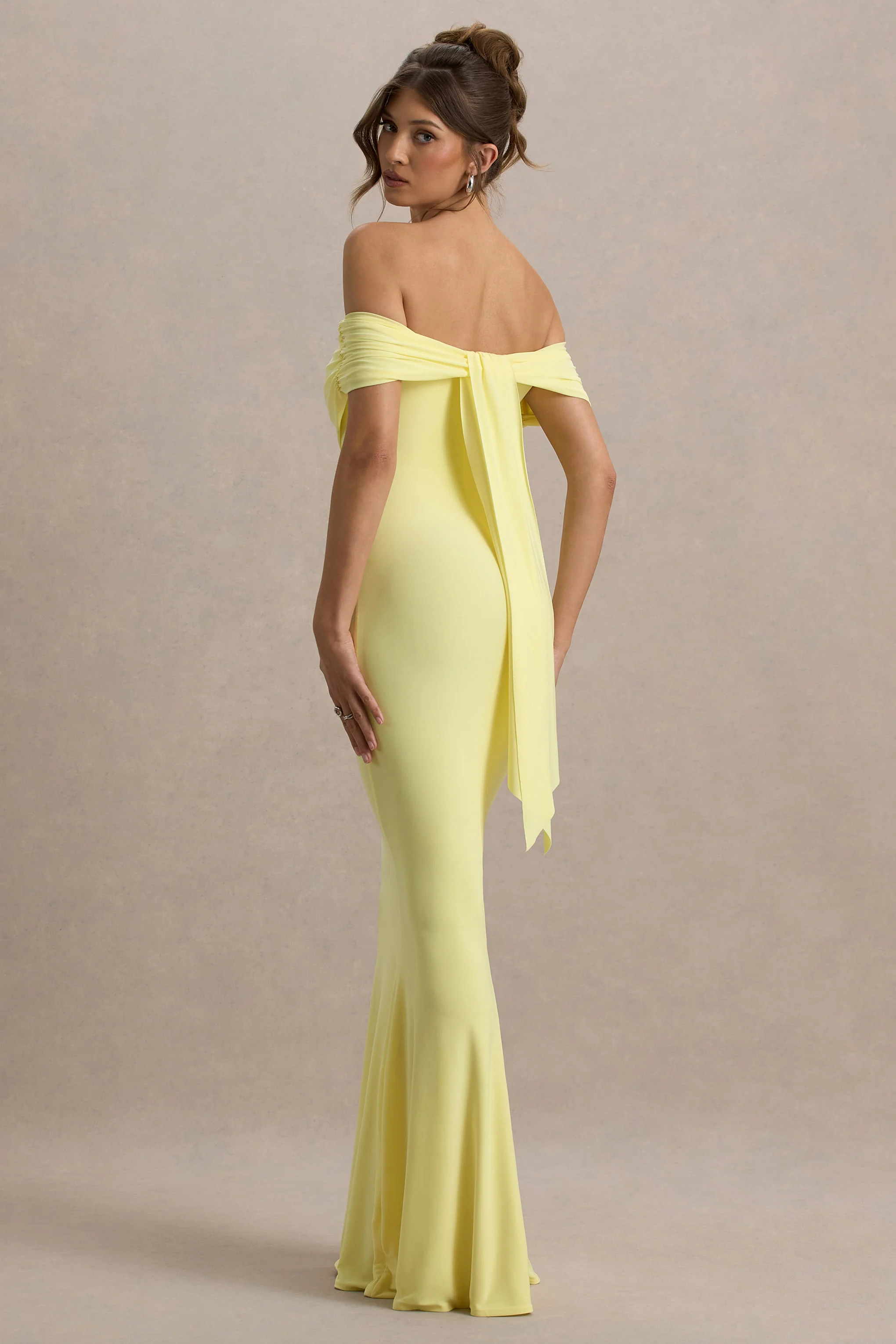 Cloe | Yellow Bardot Maxi Dress