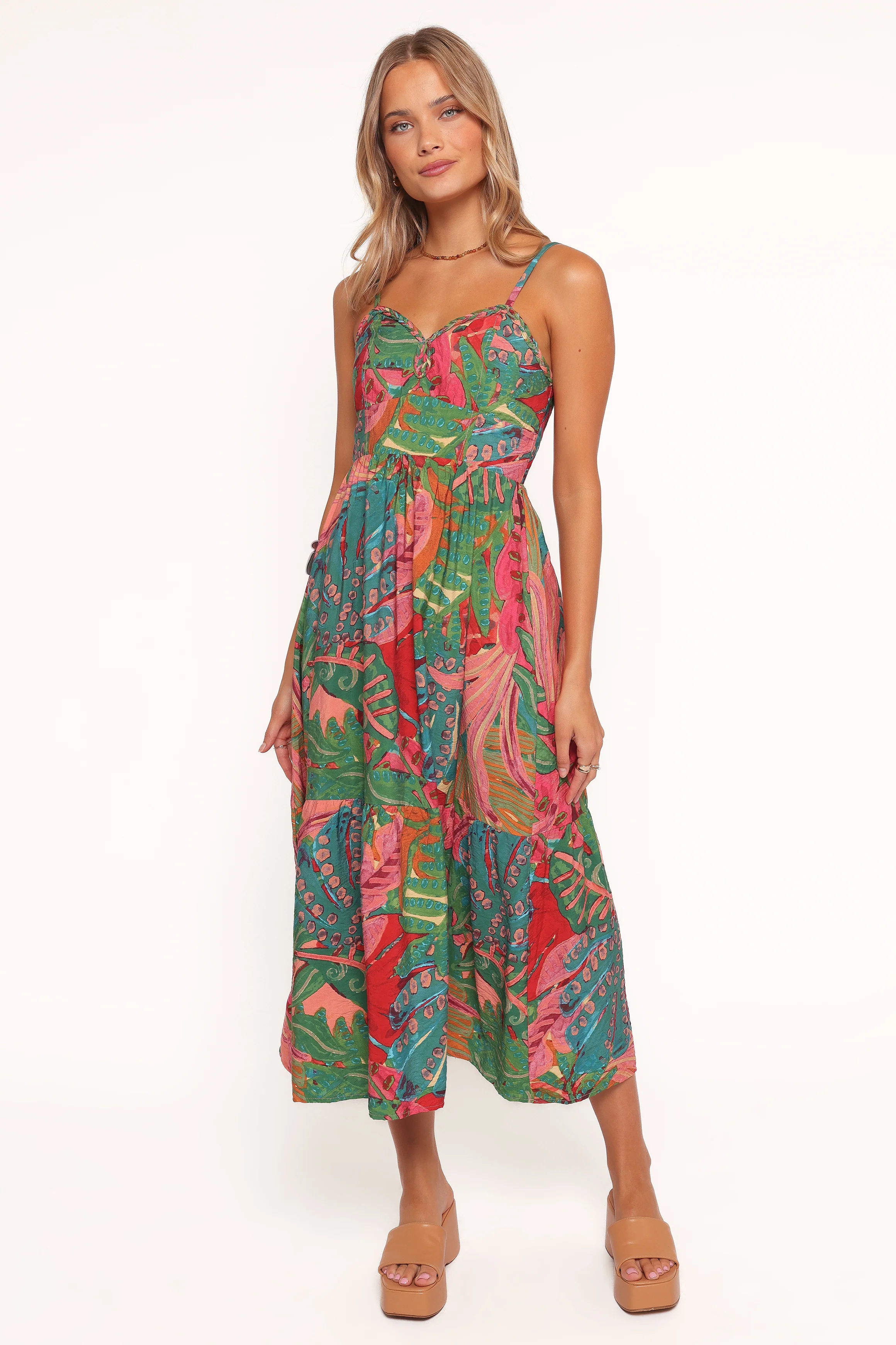 Eleonora Midi Dress - Calypso Coral