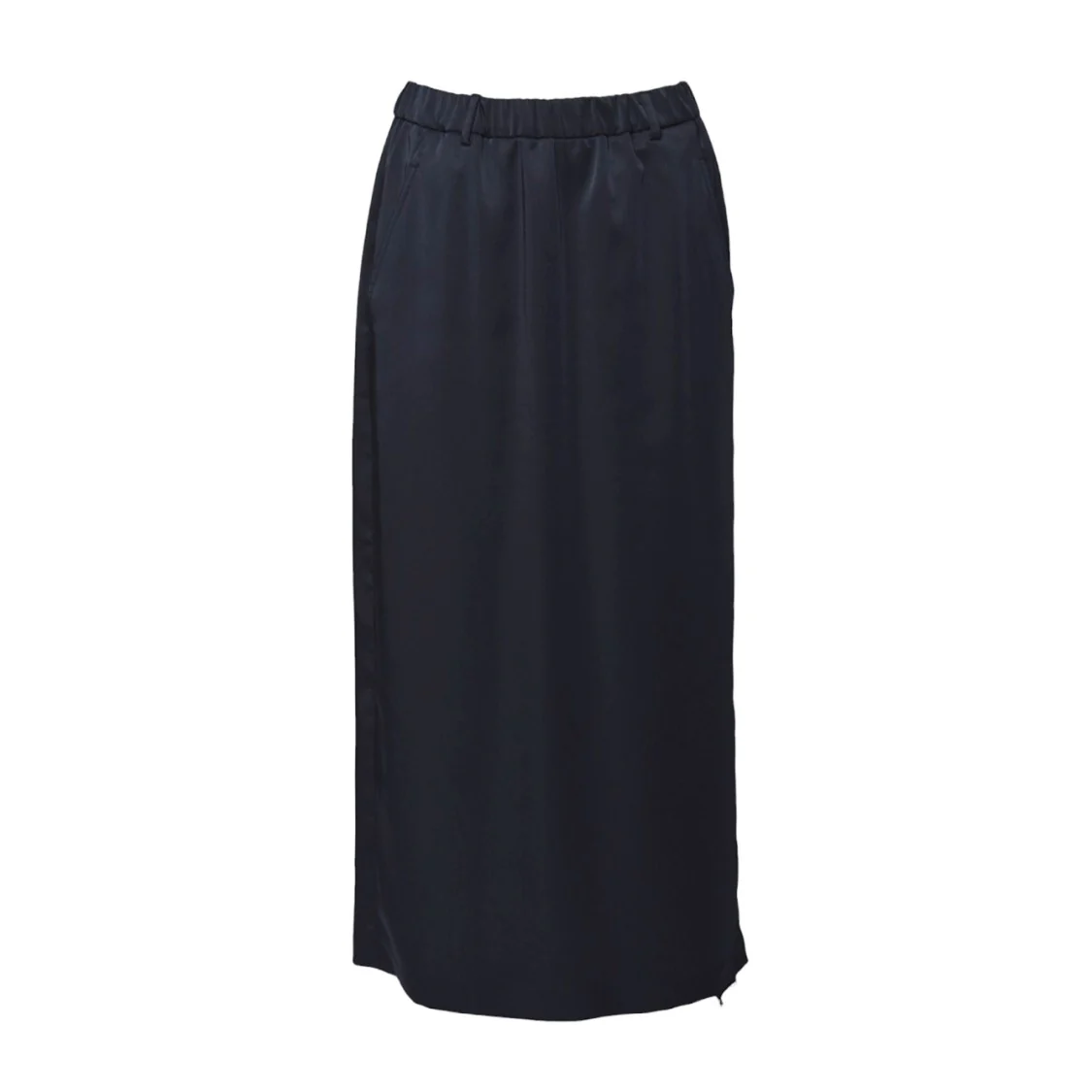 Midi Skirt In Blue Satin