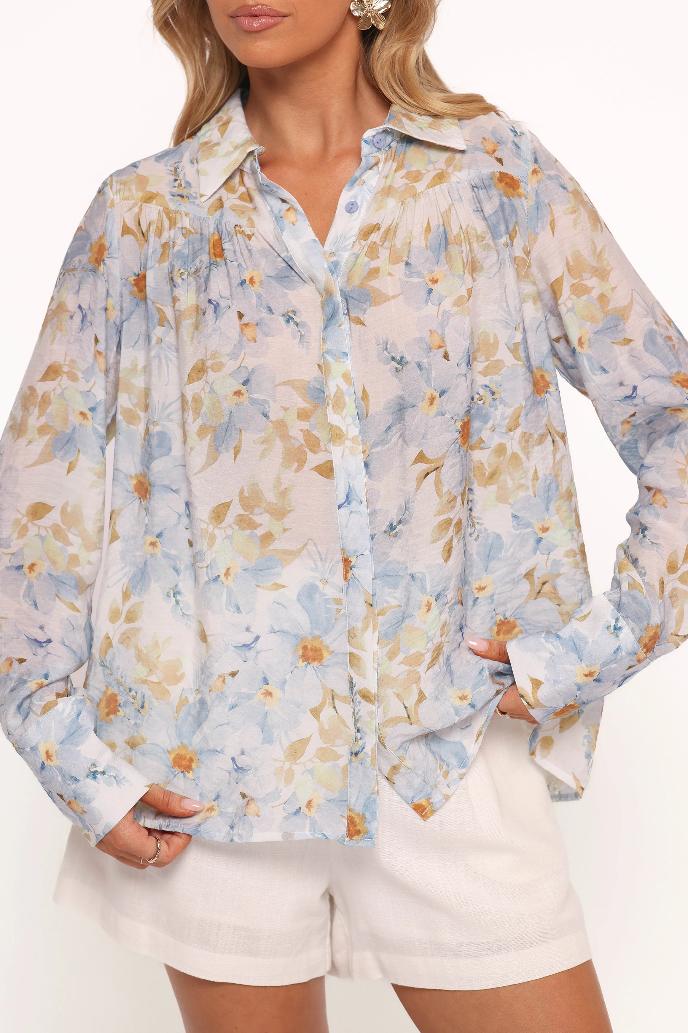 Adalee Top - Blue Floral