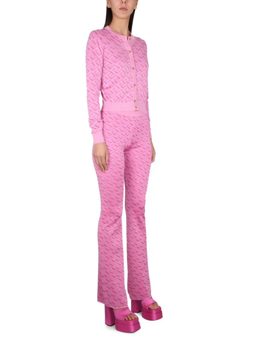 Jacquard Pants With Greek Print