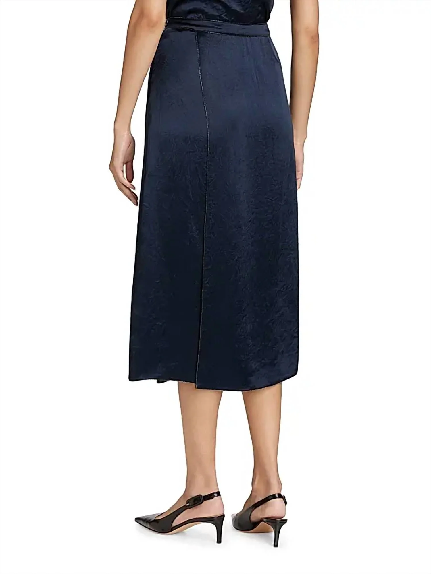 Beaded Boarder Front Slit Skirt In Coastal