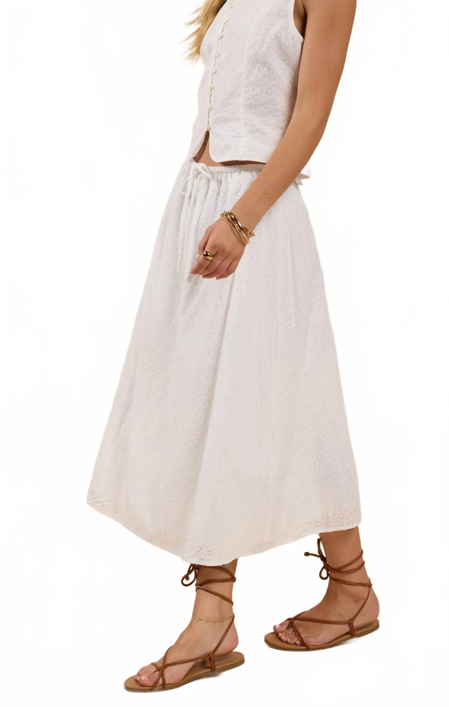 Sundream Maxi Skirt In White