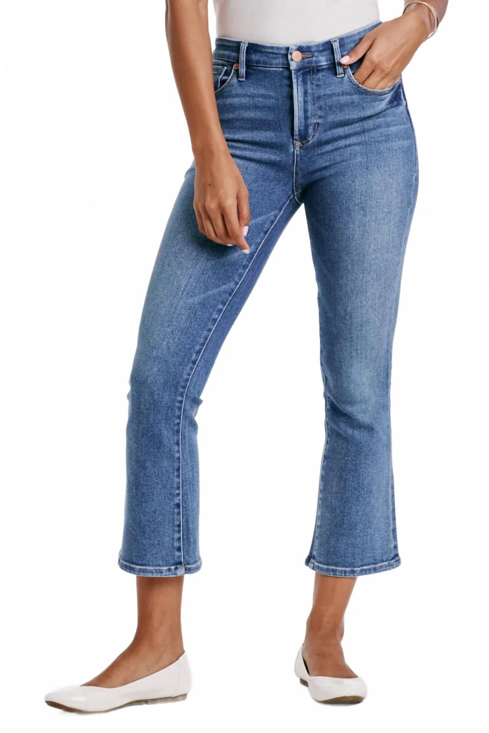 Jeanne Super High Rise Cropped Flare Jeans In Wexford