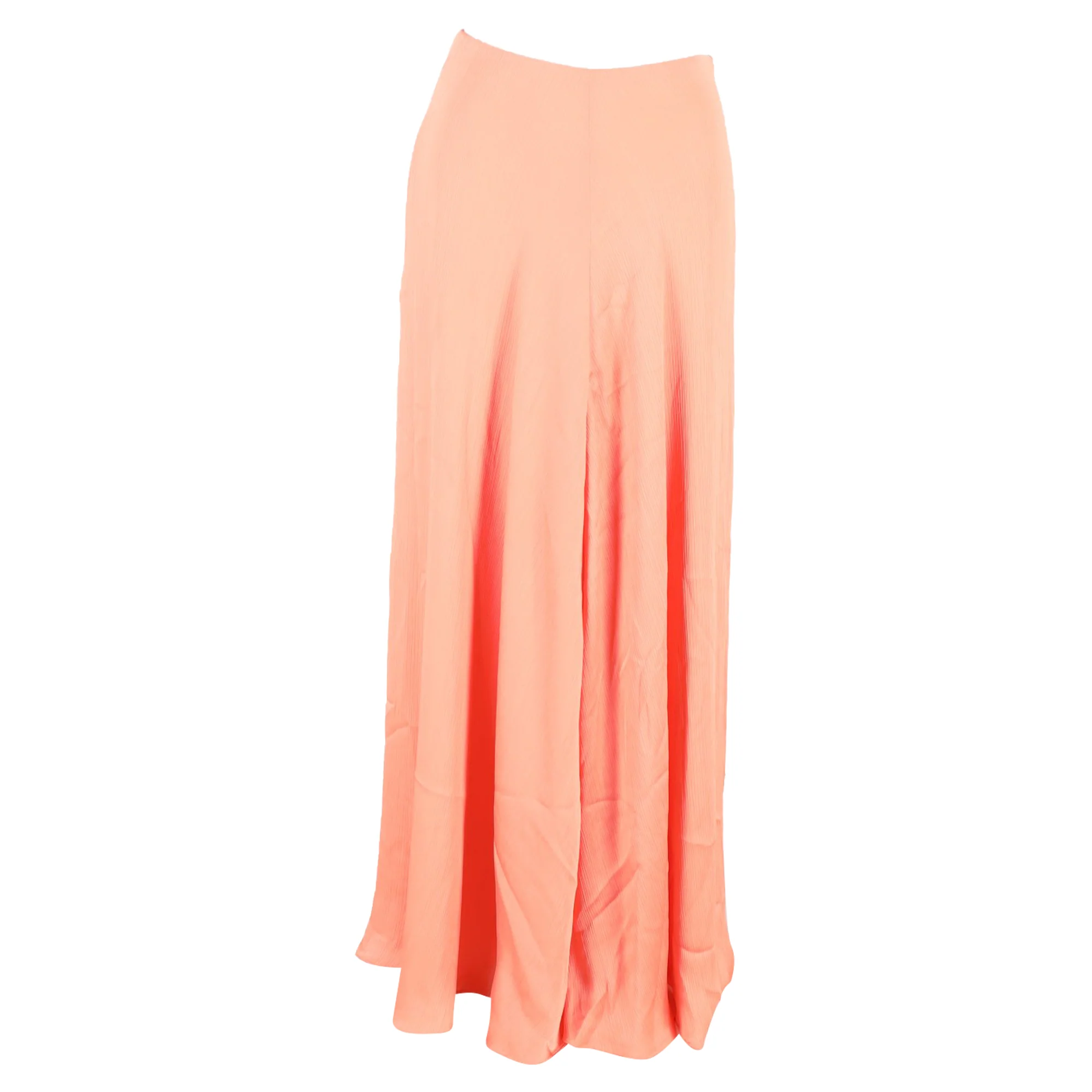 Galvan High-Waisted Maxi Skirt in Coral Polyester