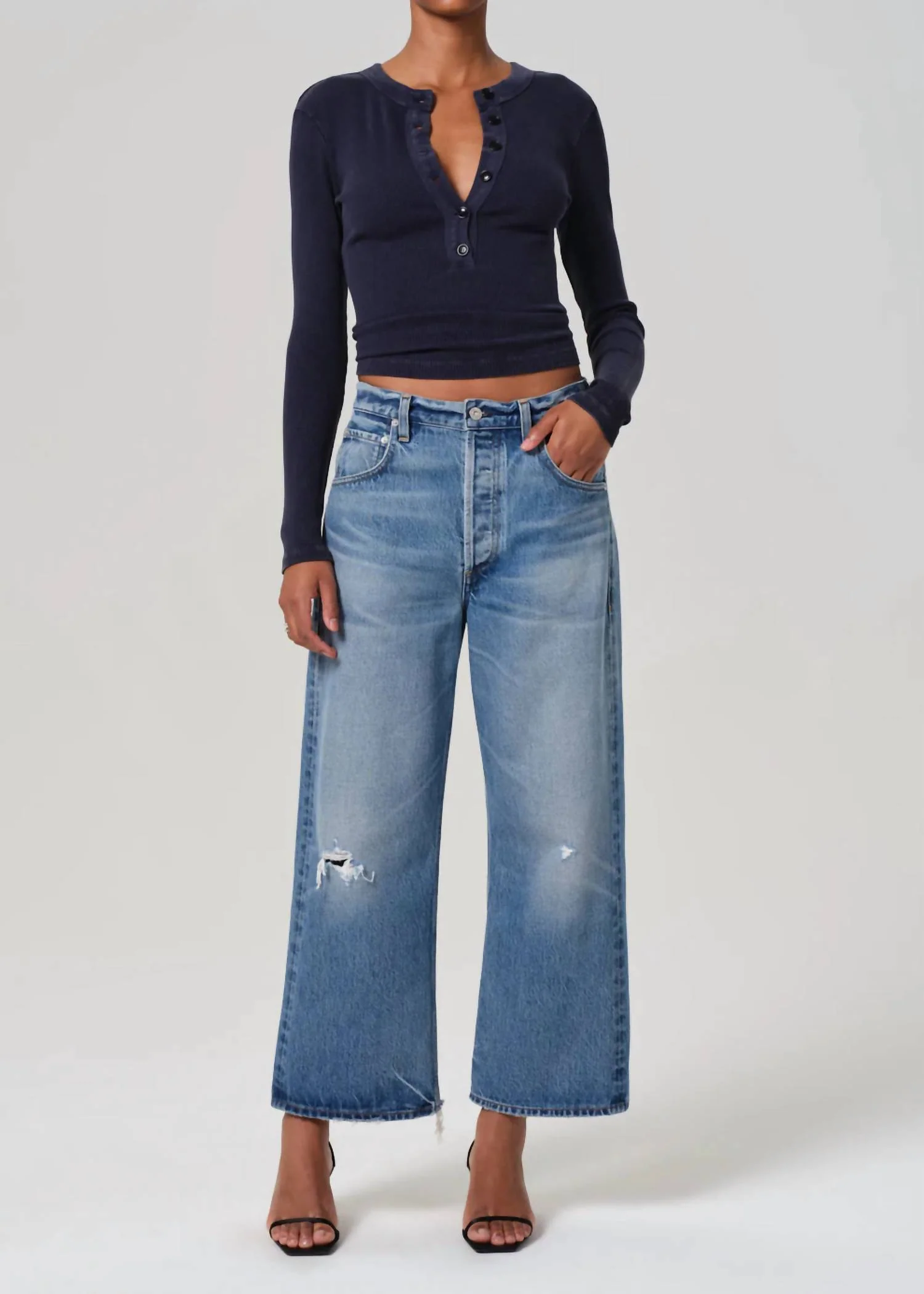 Gaucho Vintage Wide Leg Jeans In Solano