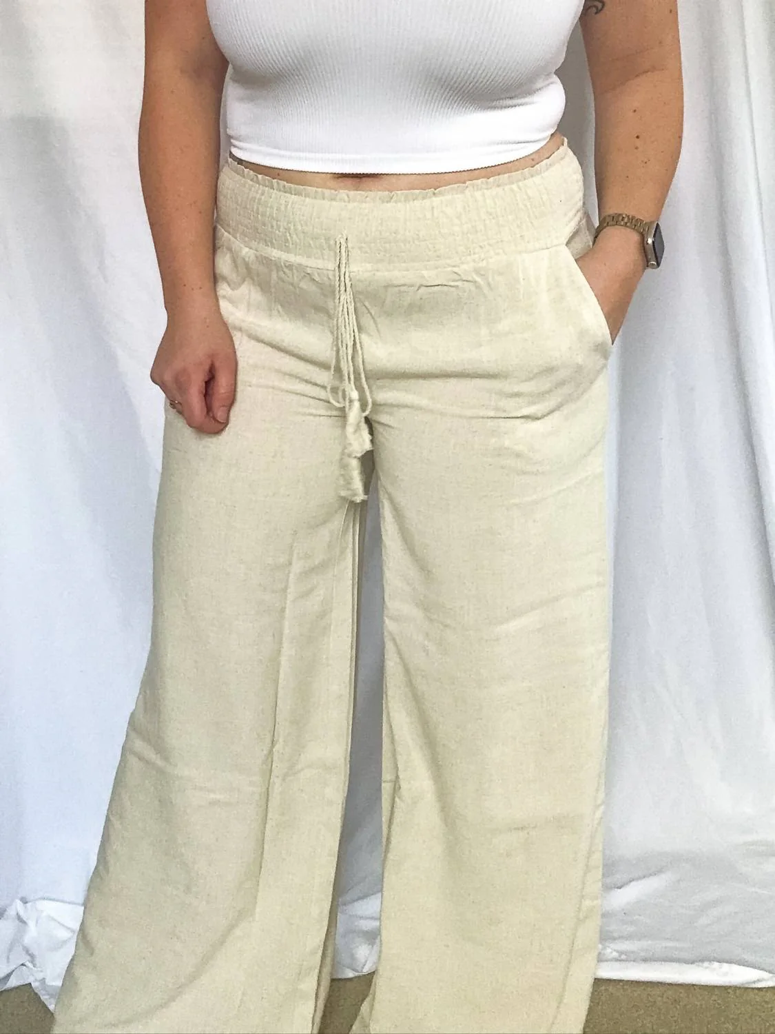 Tallulah Linen Pants In Oatmeal