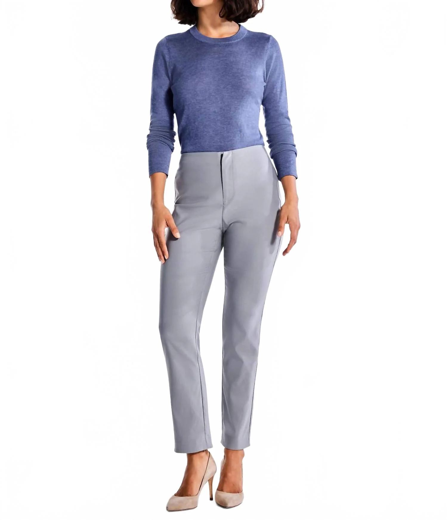 Straight Leg Pants In Grey