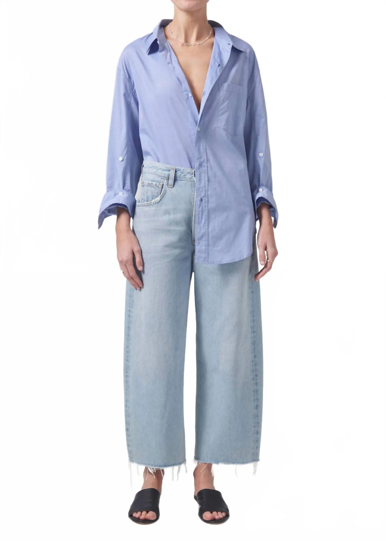 Ayla Raw Hem Crop Jeans In Freshwater