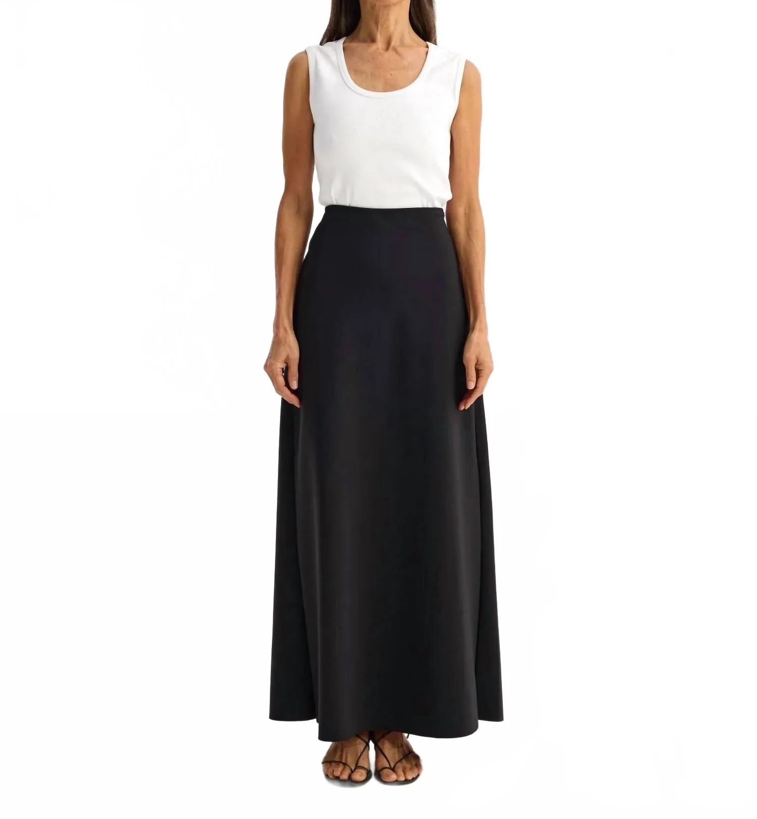 Modern Scuba Maxi Skirt In Black