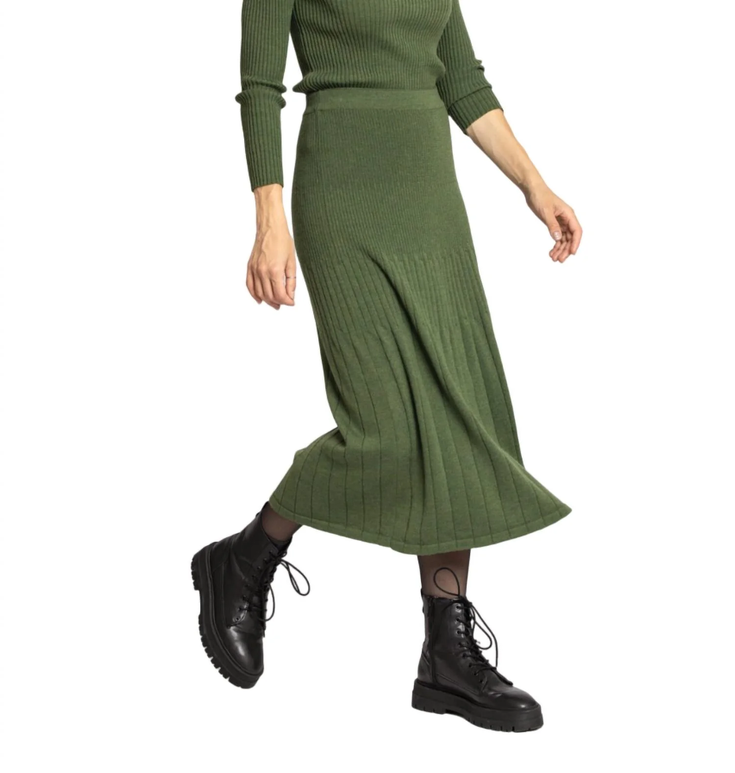 Solid Skirt In Green