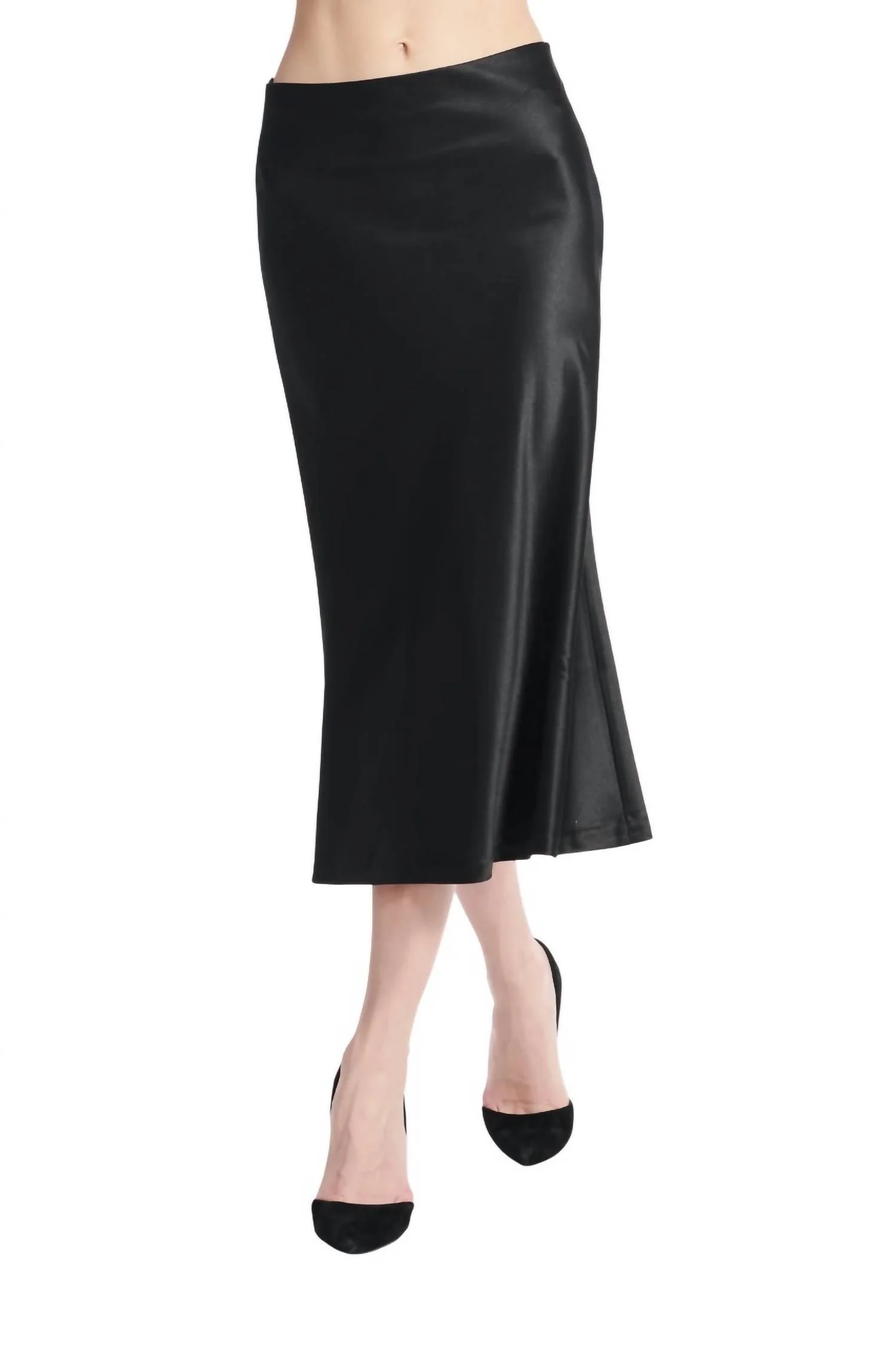 Bias Midi Skirt In Black