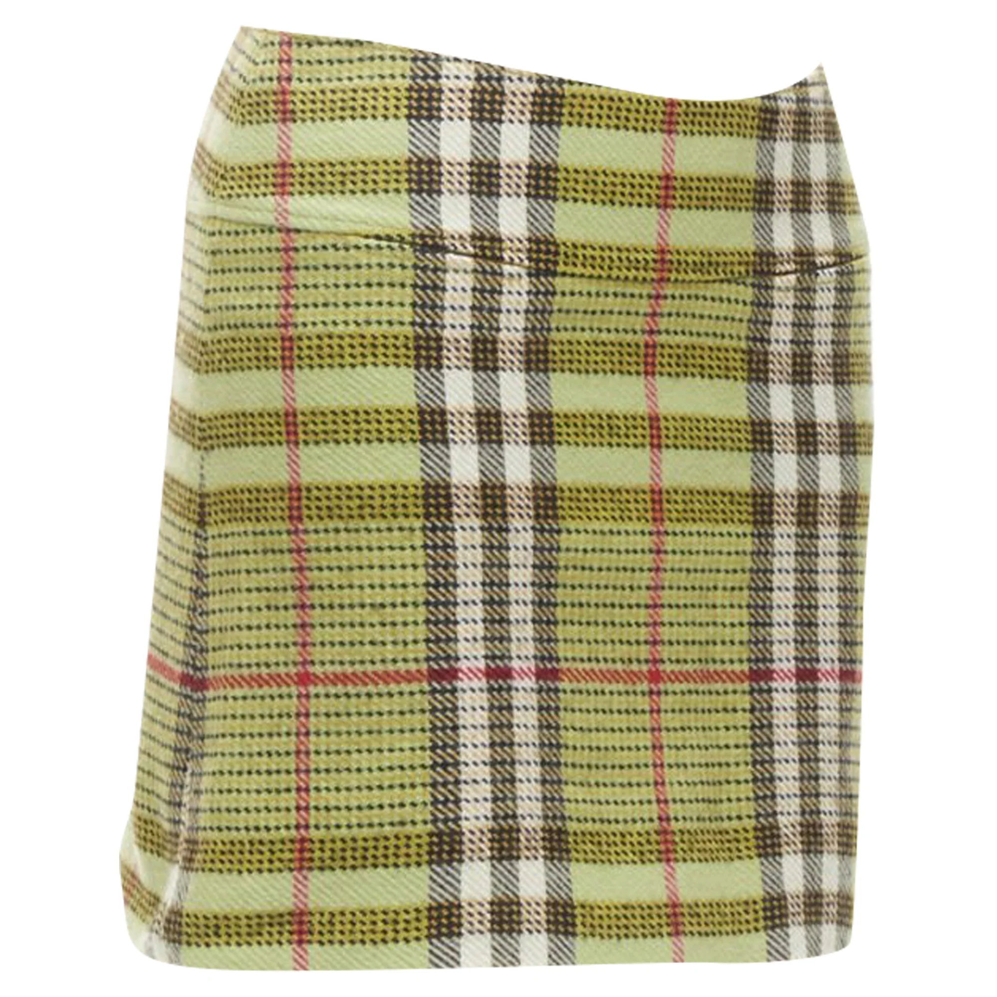 Burberry London Hoe Check wool mini skirt