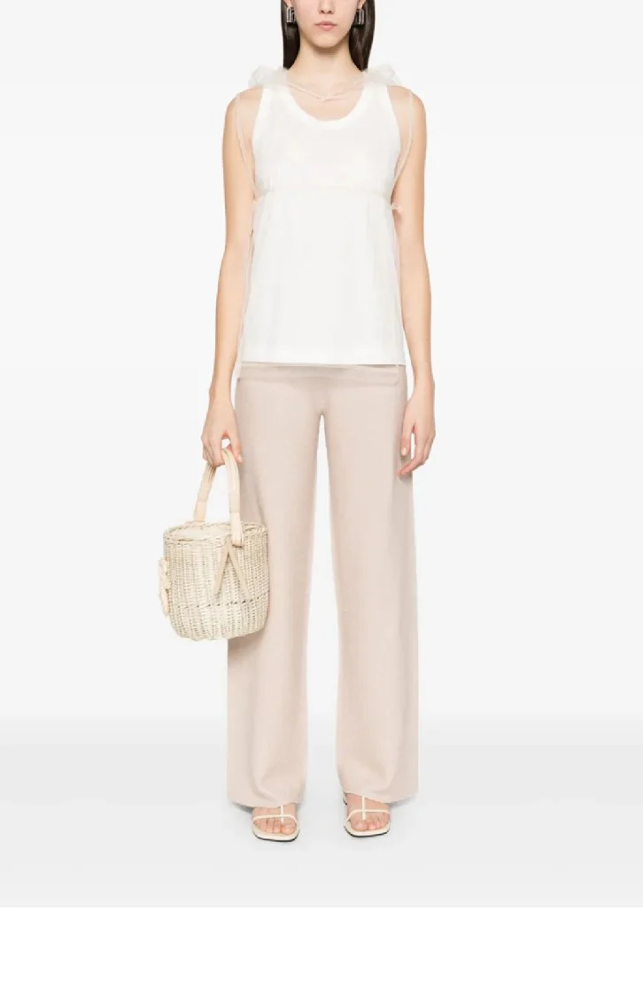 Wide-Leg Pants With Drawstring Waist