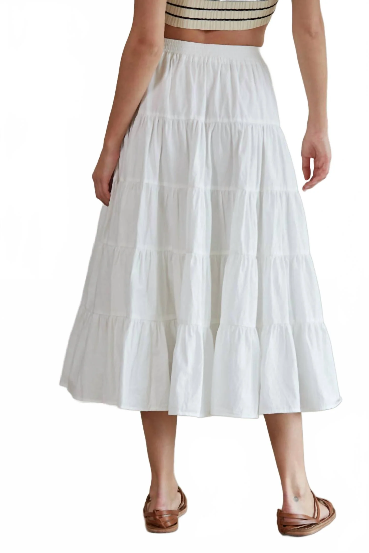 For A Moment Midi Skirt In Off White