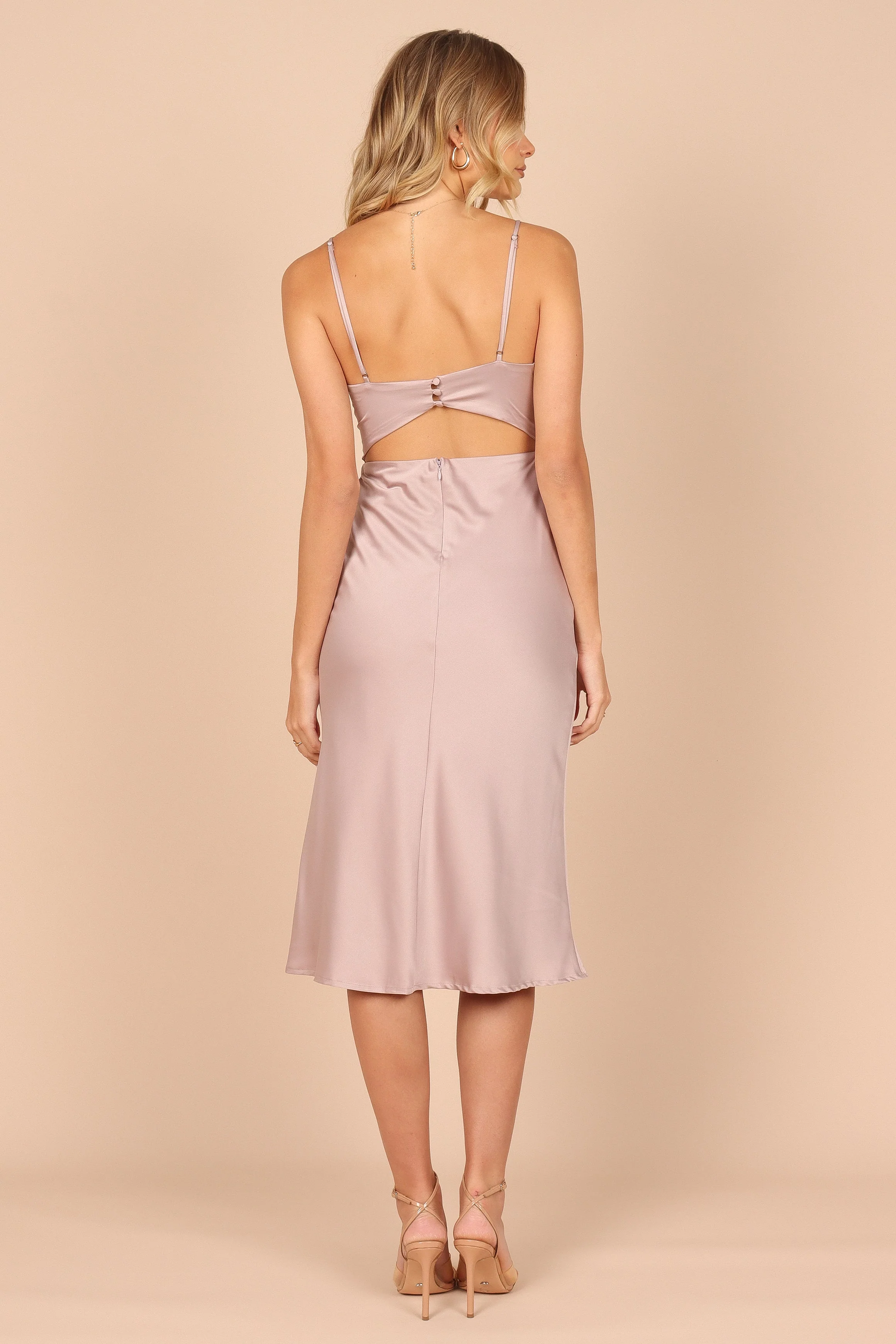 Poppy Cut Out Midi Dress - Lilac
