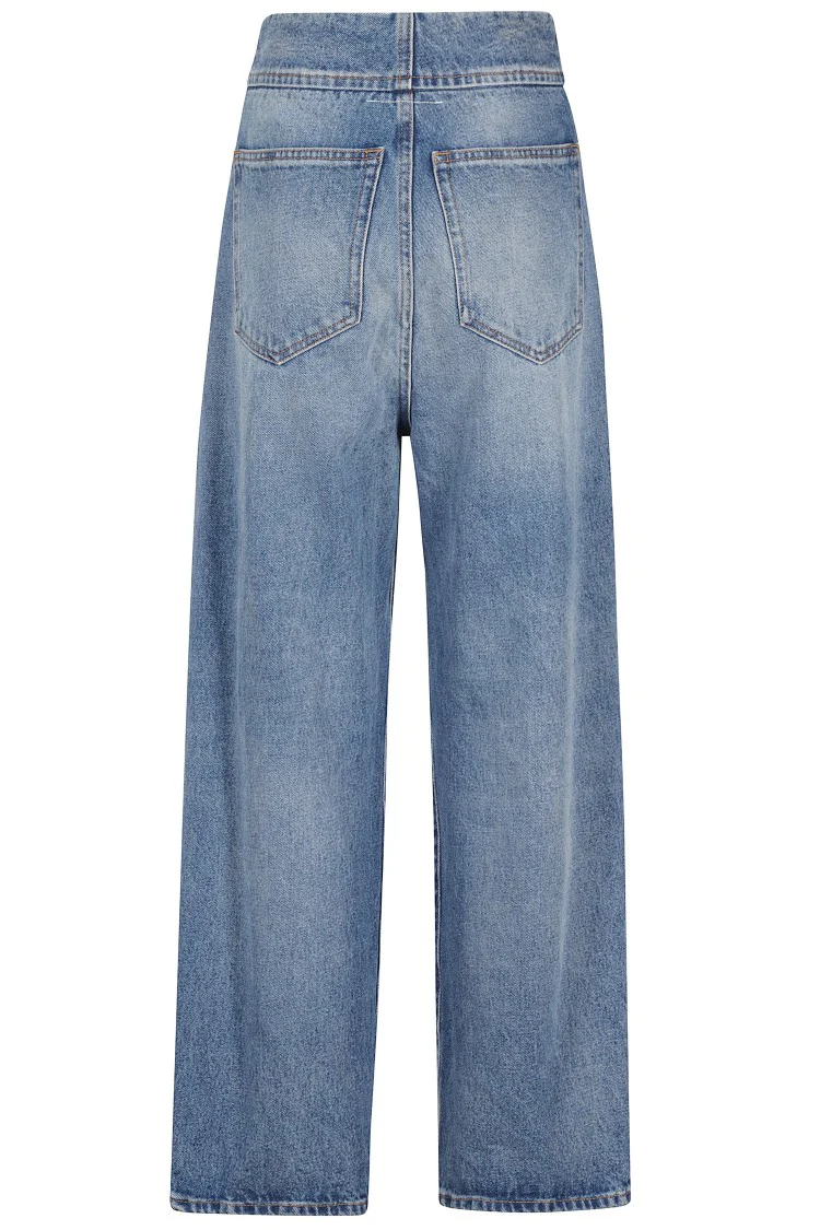 High-Waisted Light Blue Straight Leg Jeans