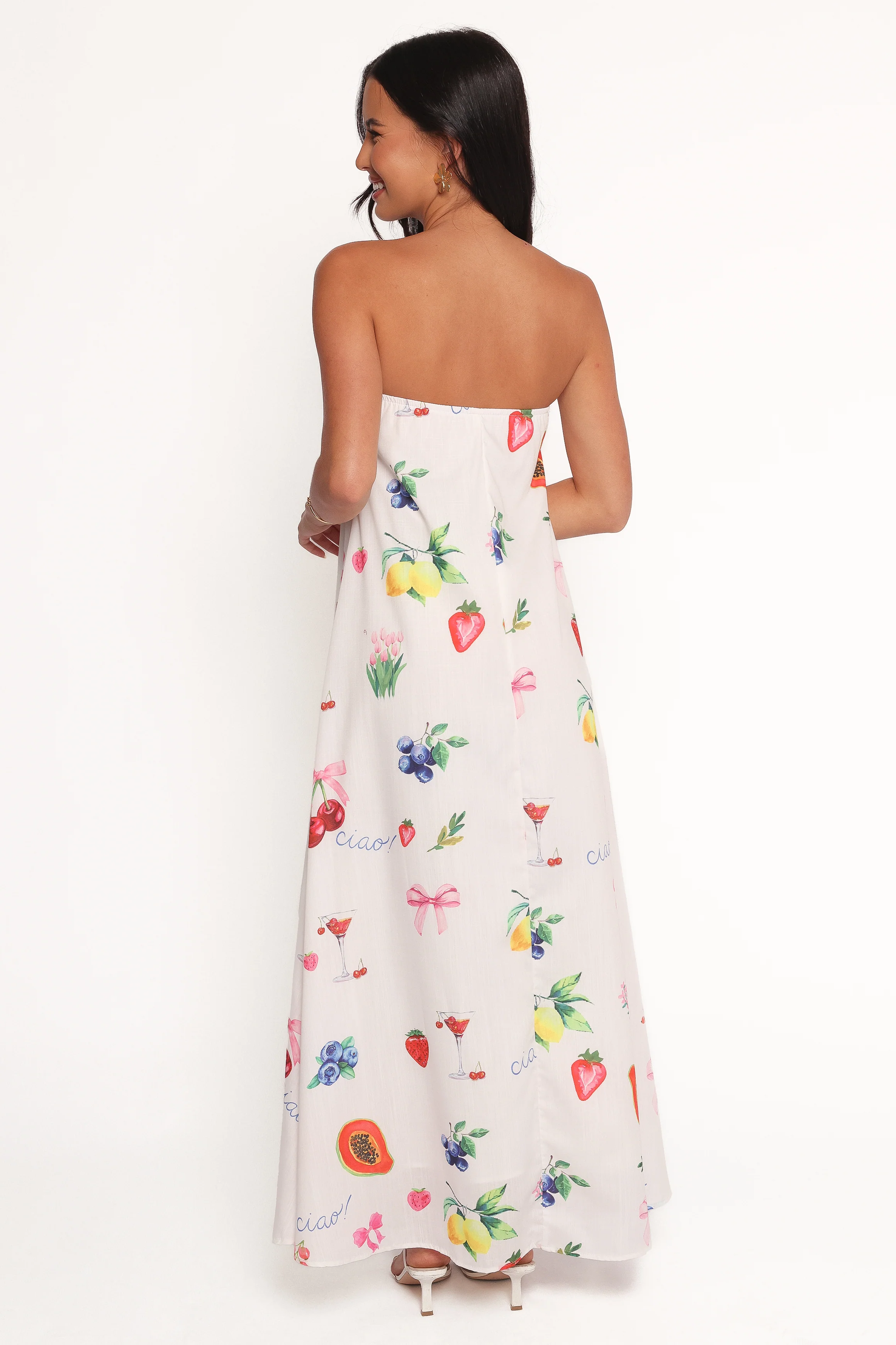 Soph Strapless Maxi Dress - Ciao Bow Print