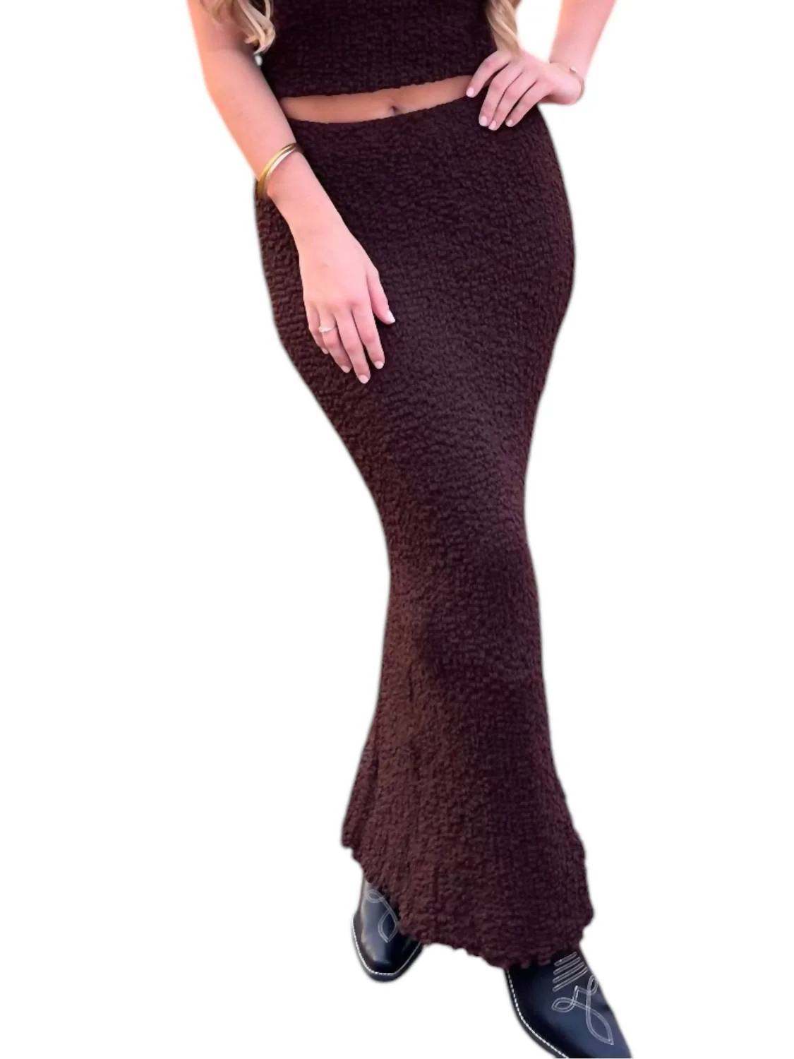 Lucie Maxi Skirt In Dark Brown