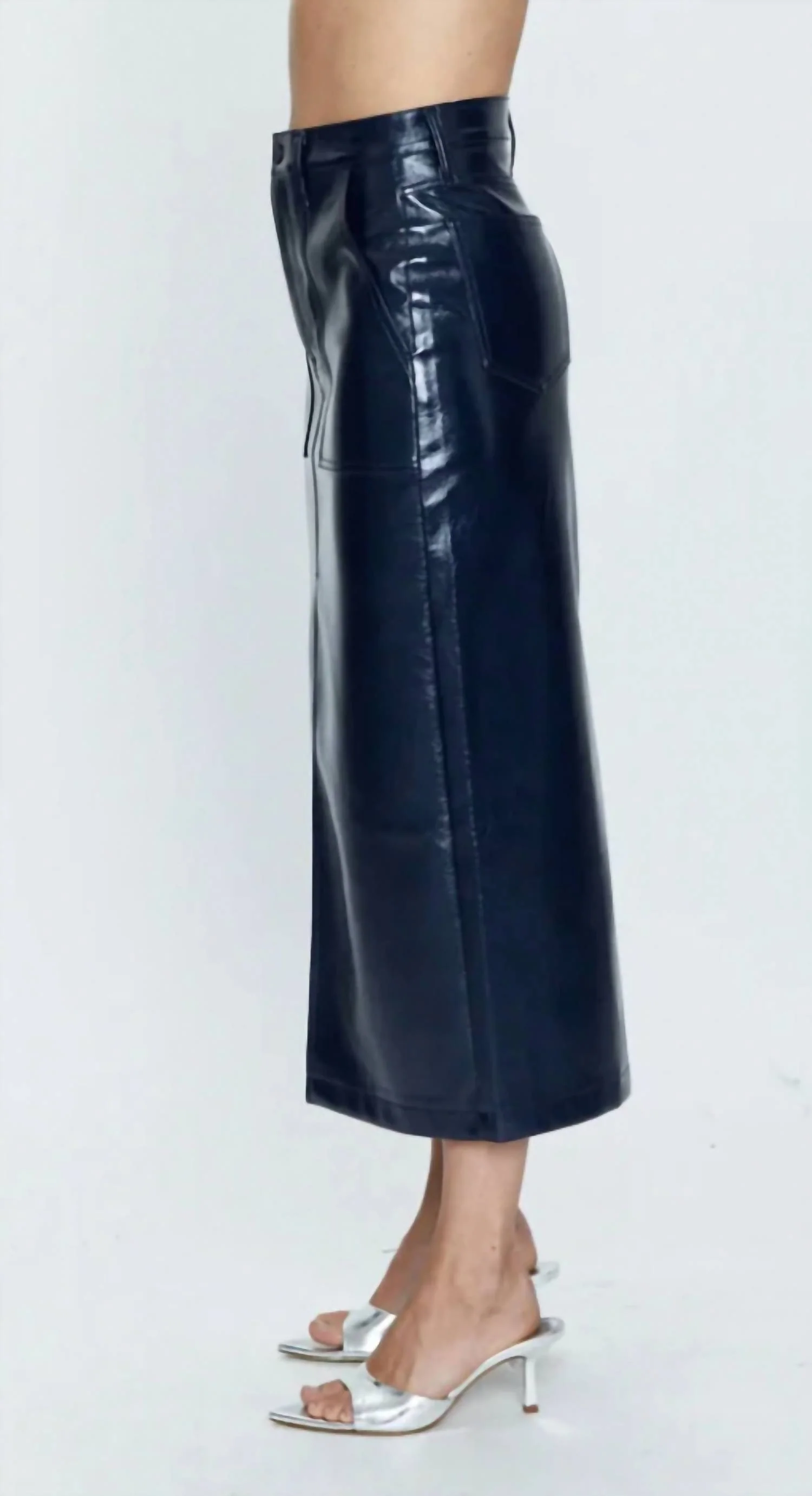 Alice Utility Skirt In Navy Vinyl