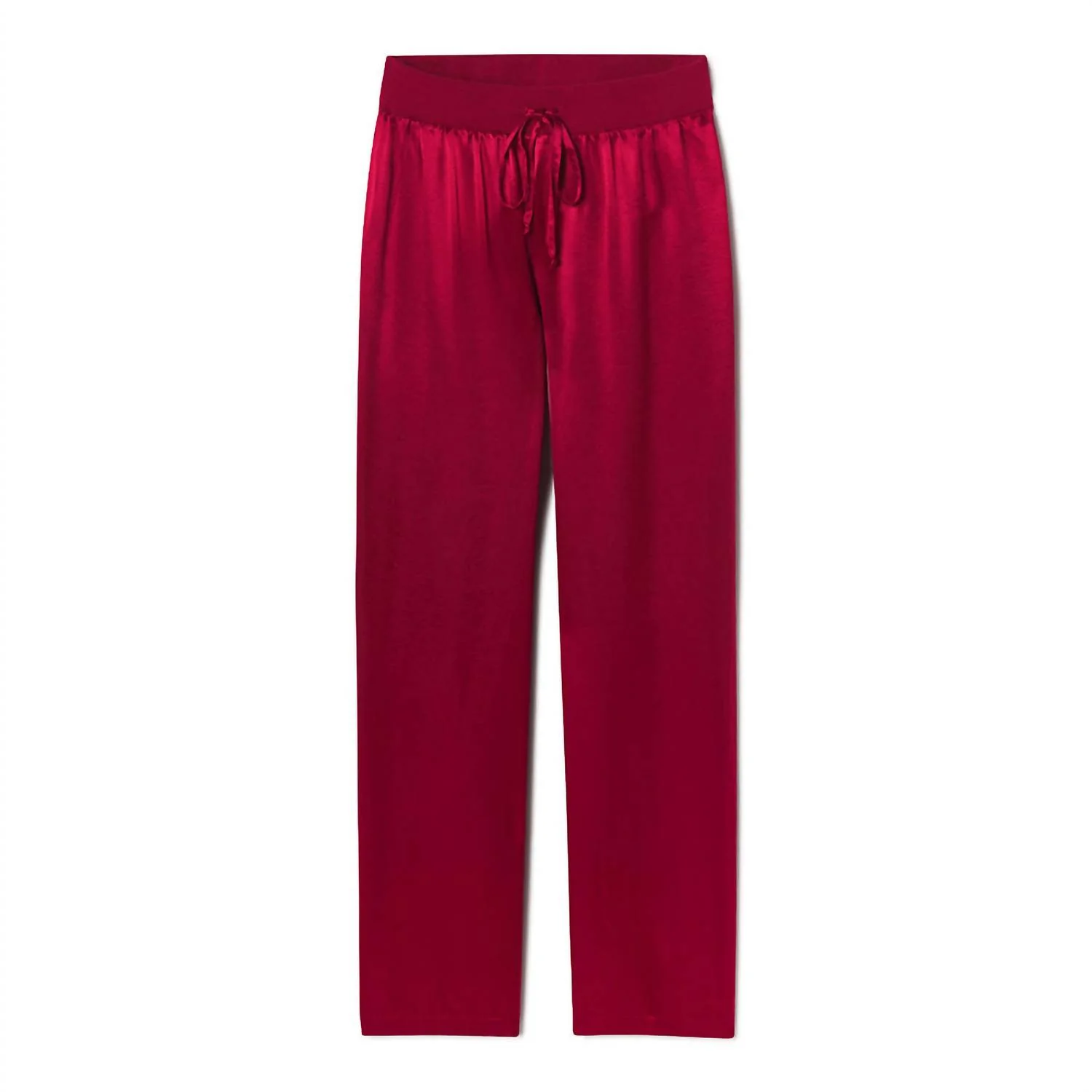 Jolie Satin Pant With Draw String In Red