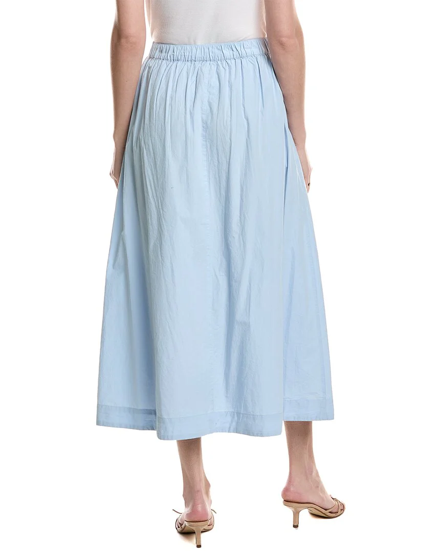 Lilla P Poplin Button Front Skirt