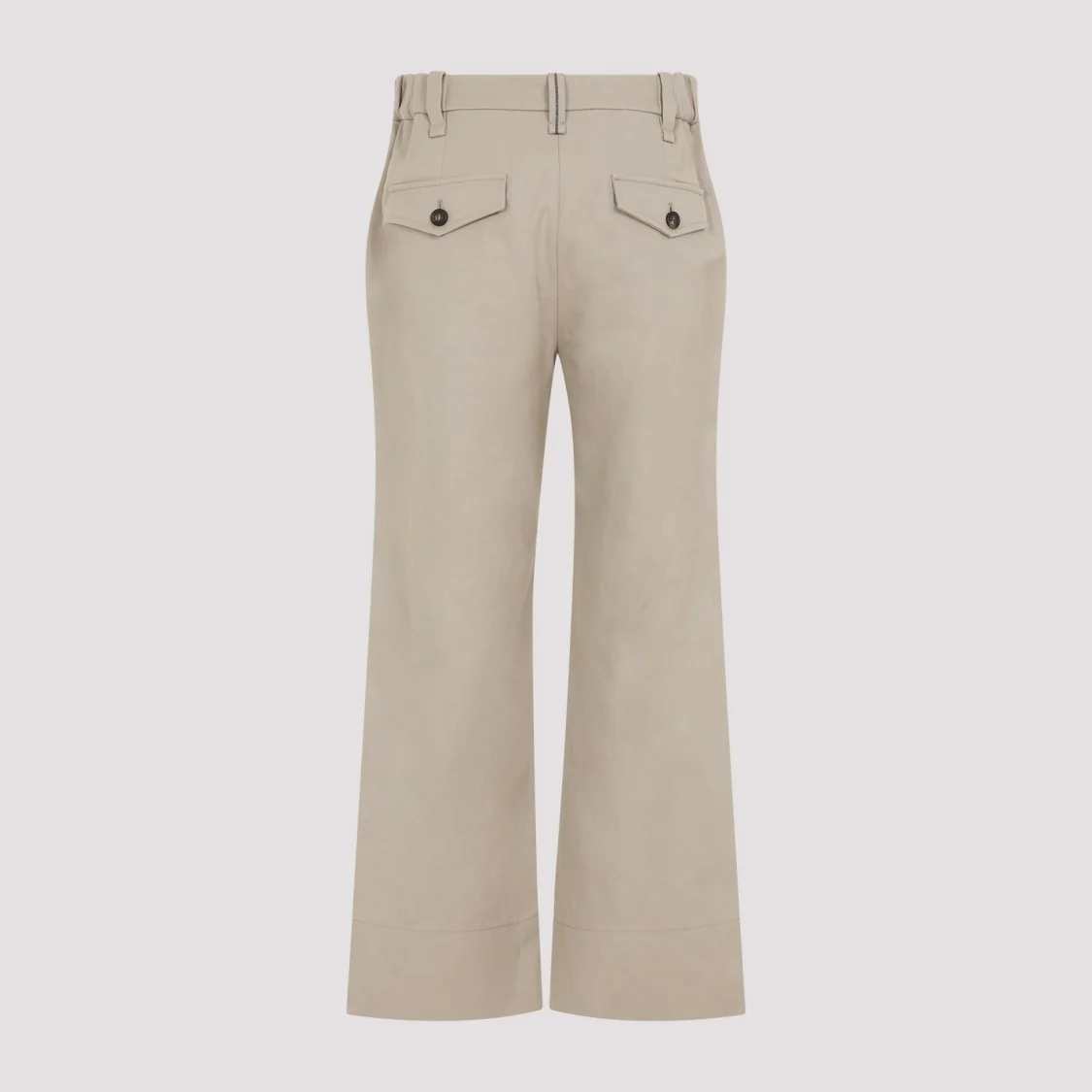 Chino Cropped Beige Cotton Pants