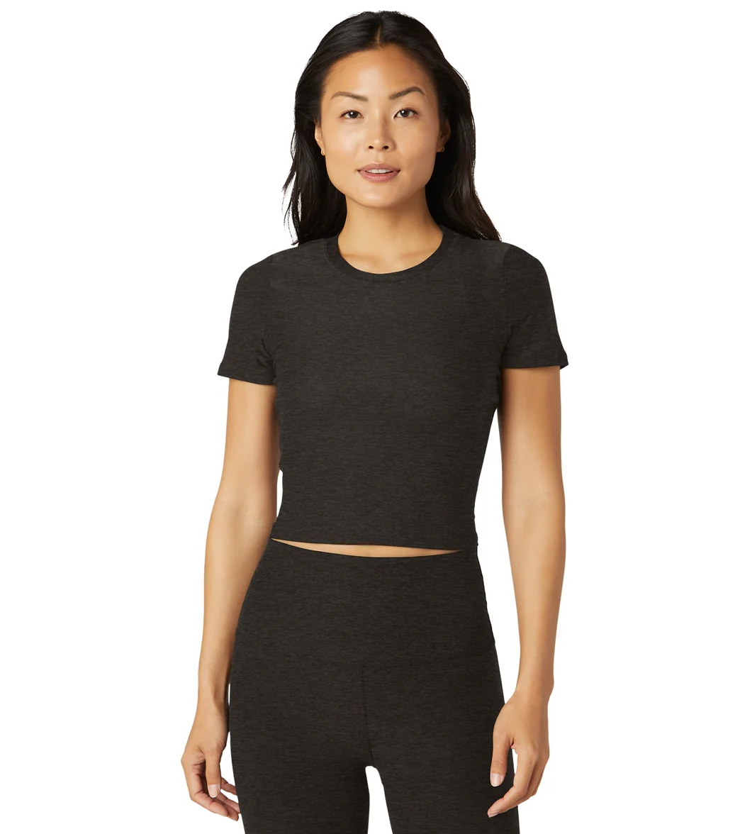 Beyond Yoga Featherweight Peekaboo Cropped Tee