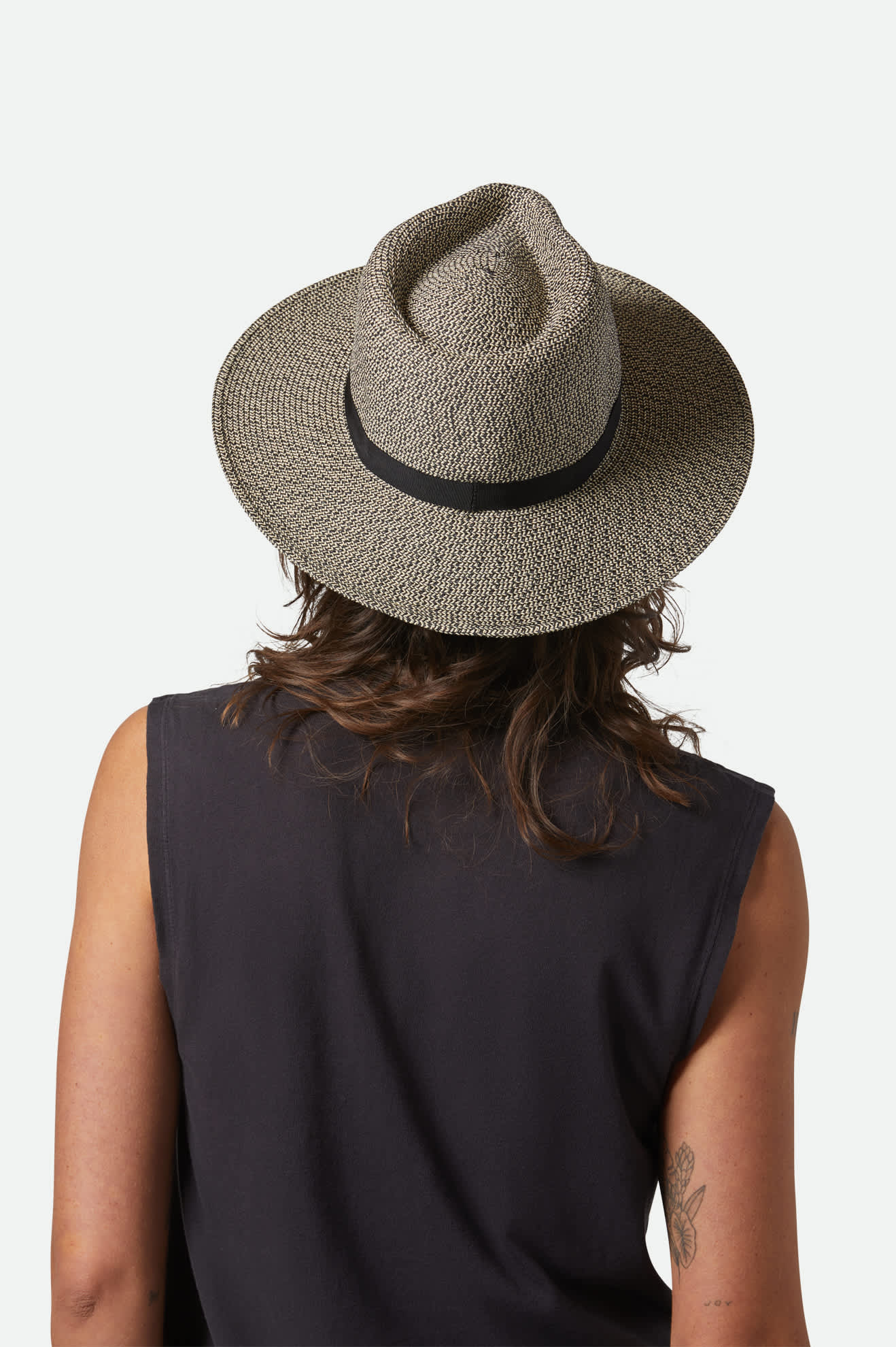 Carolina Straw Packable Travel Hat - Black/Natural