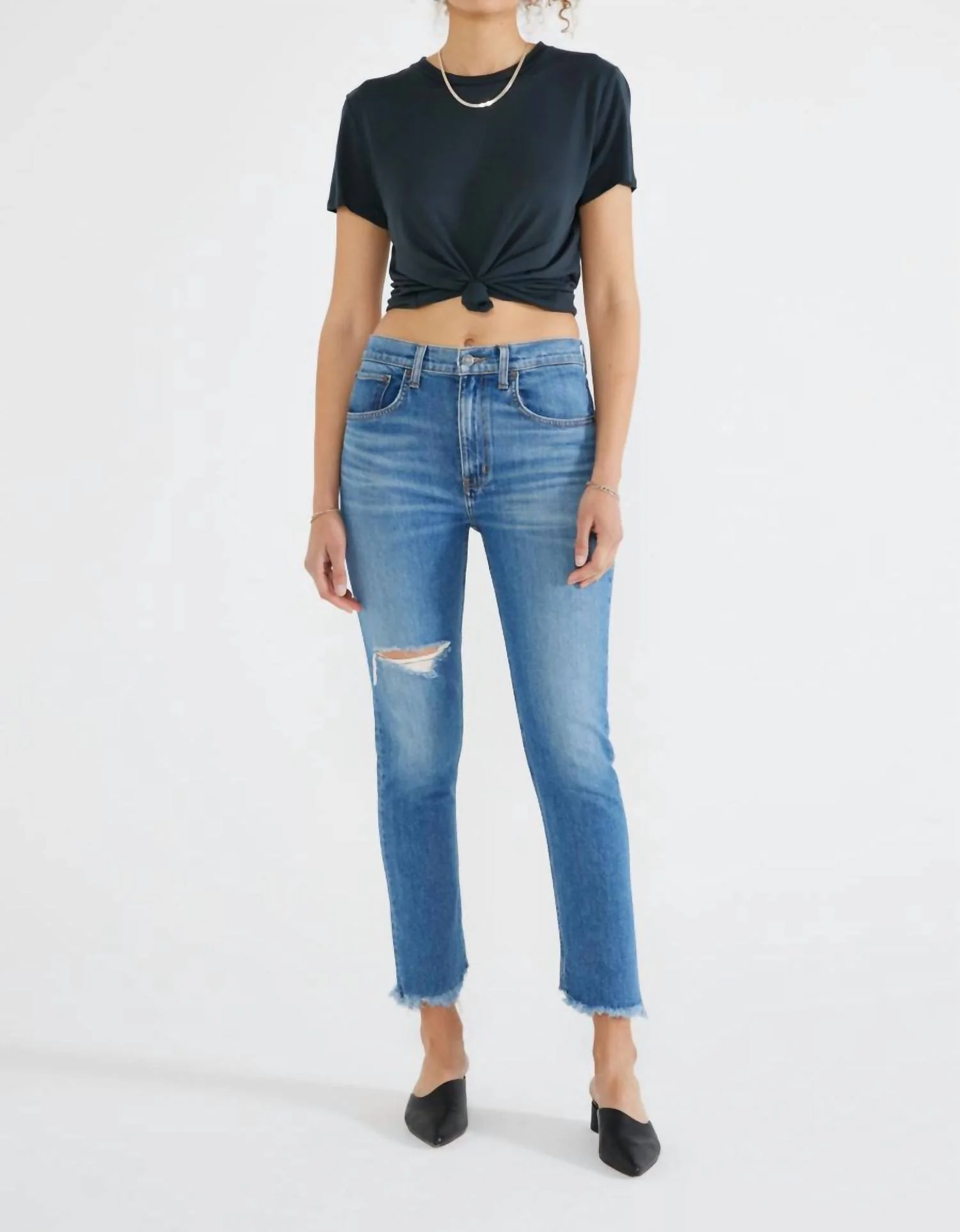 Scarlet Midrise Slim Fit Jeans In Midnight Frost