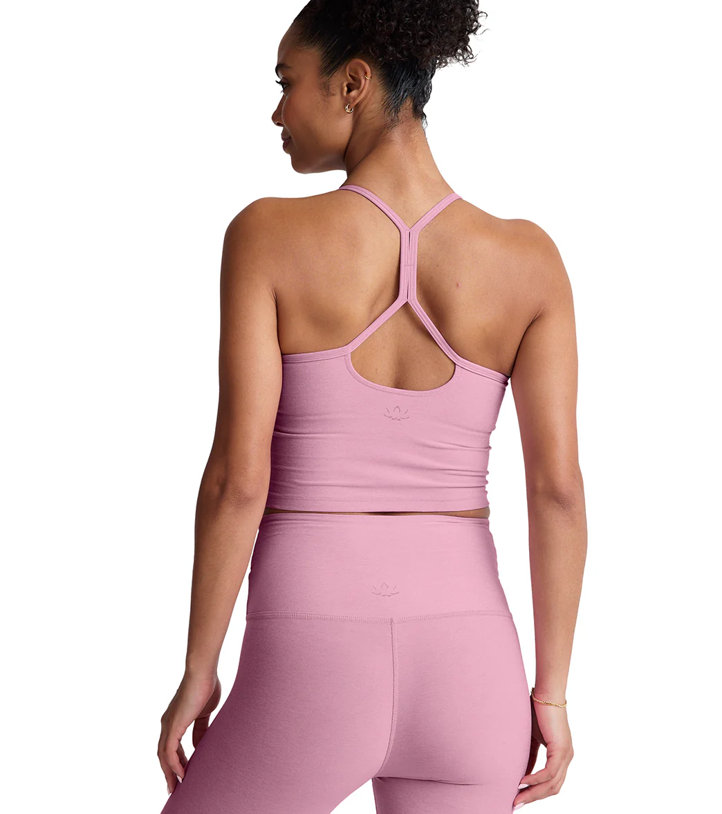 Beyond Yoga Spacedye Slim Racerback Cropped Tank Pink Haze Heather