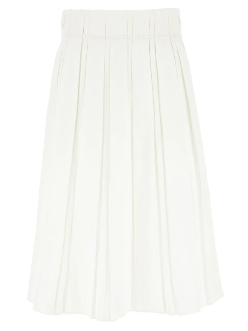 Pleated Linen Midi Skirt