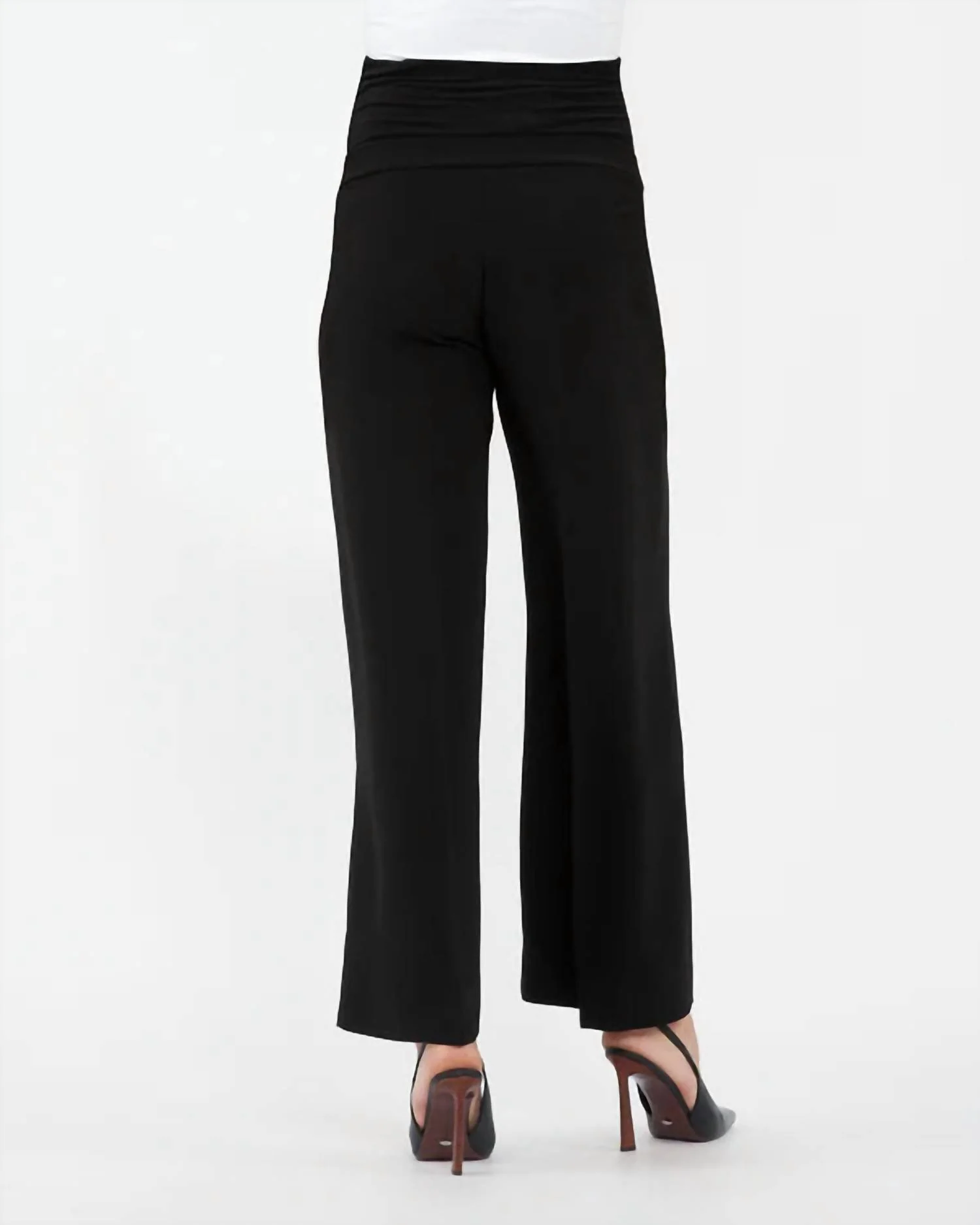 Alexa Maternity Wide Leg Pant In Black