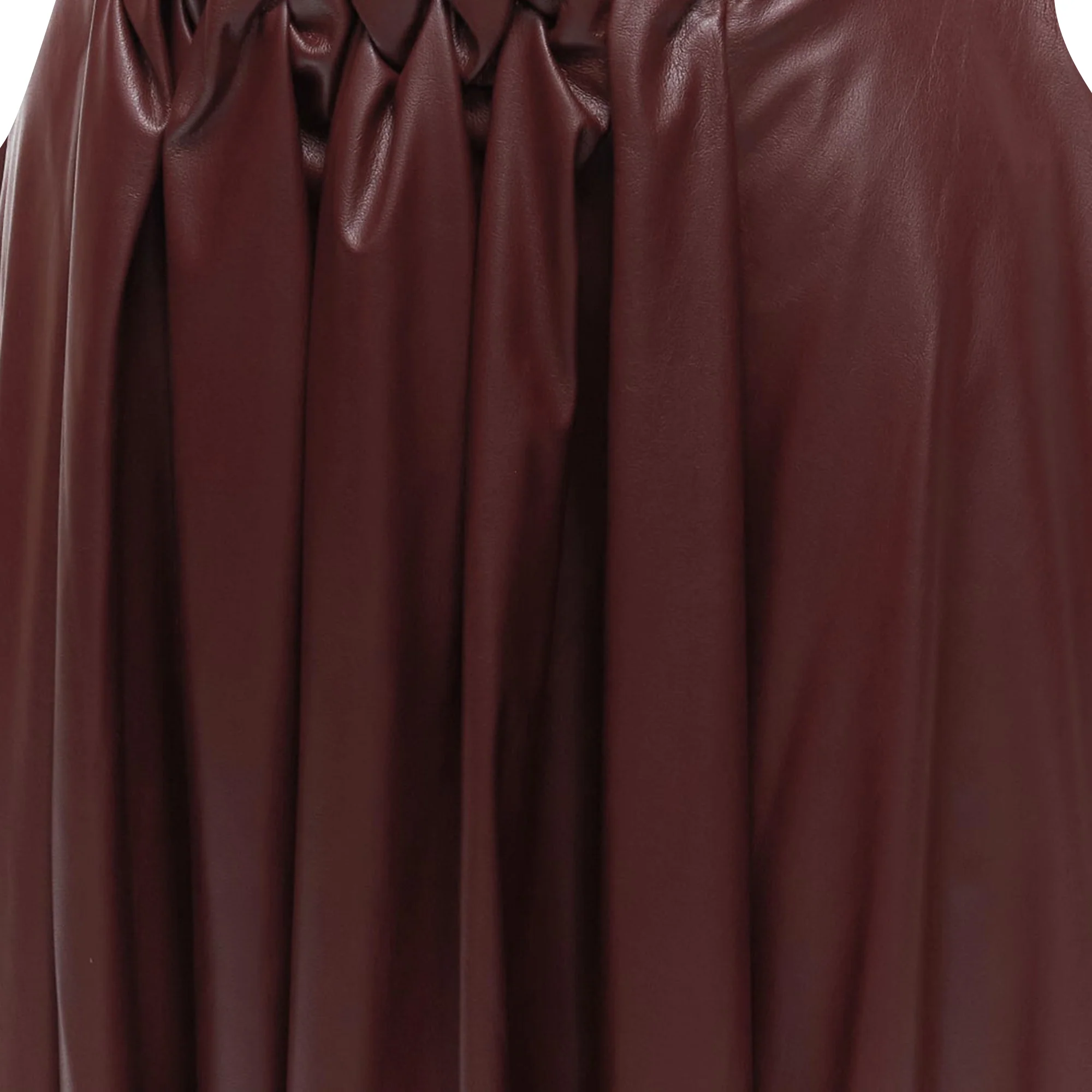Roksanda faux leather wool lined ruched waist A-line midi skirt