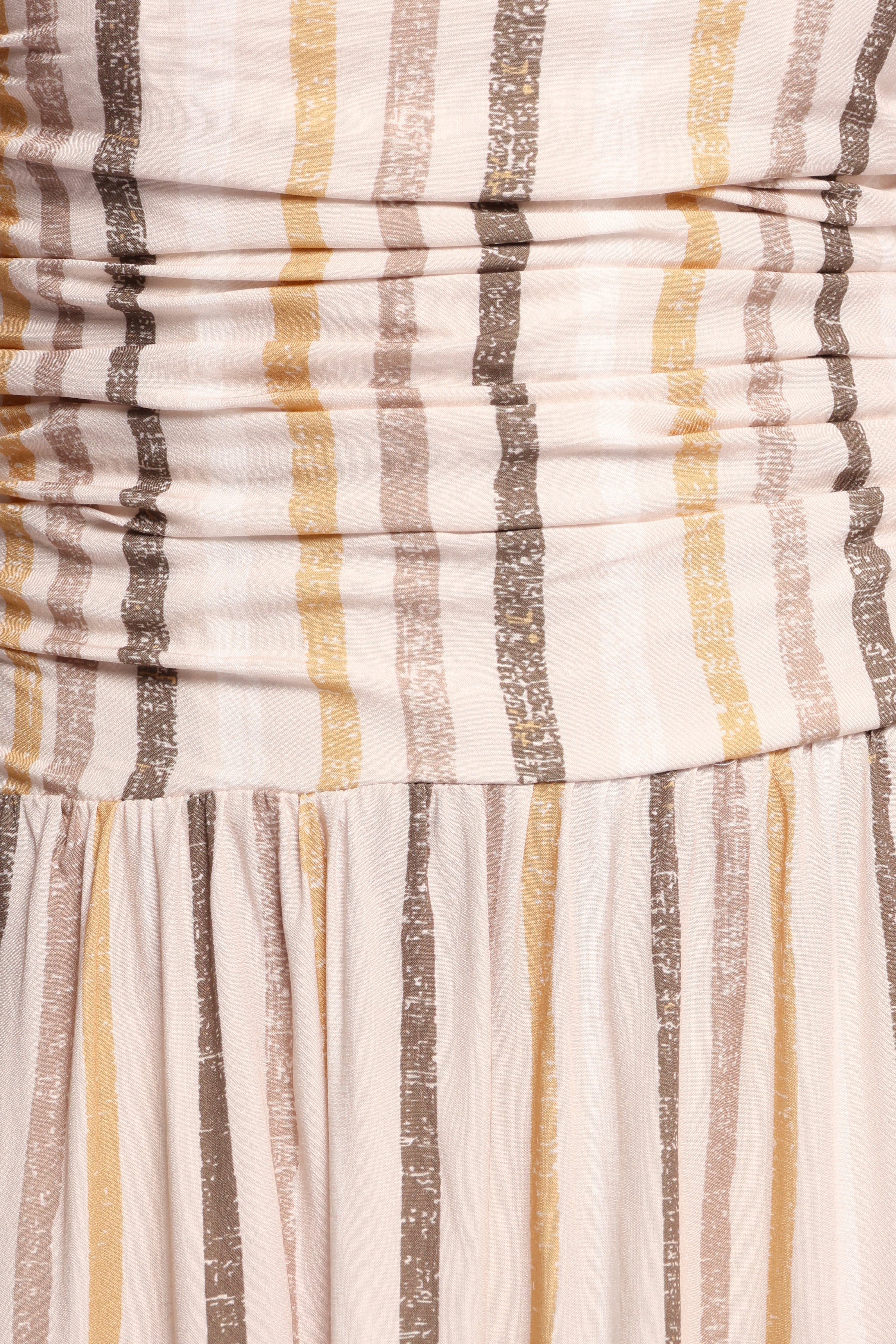 Jimena Strapless Maxi Dress - Brown Stripe