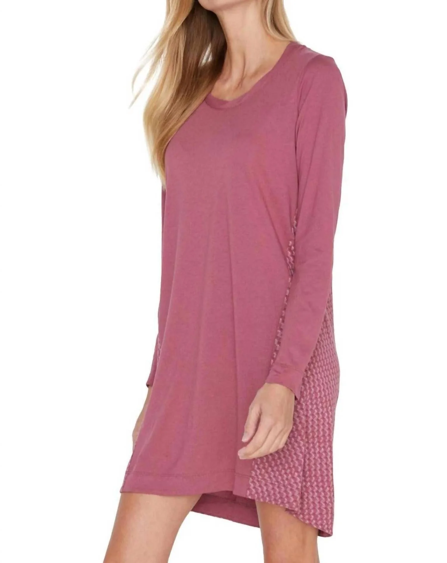 Elyse Long Sleeve Sleepshirt In Rosewood