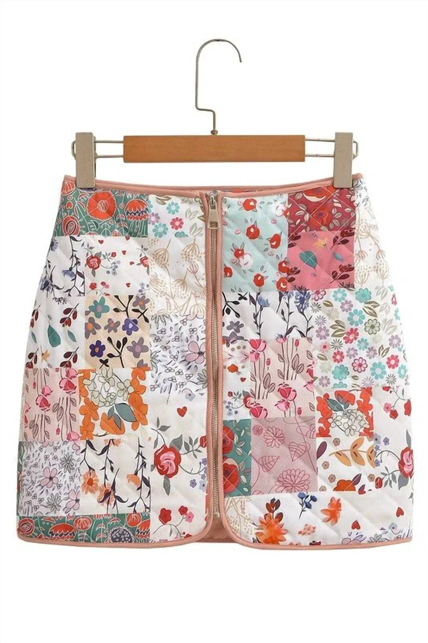 Women's Patchwork Floral Print Skirt In Multicolor