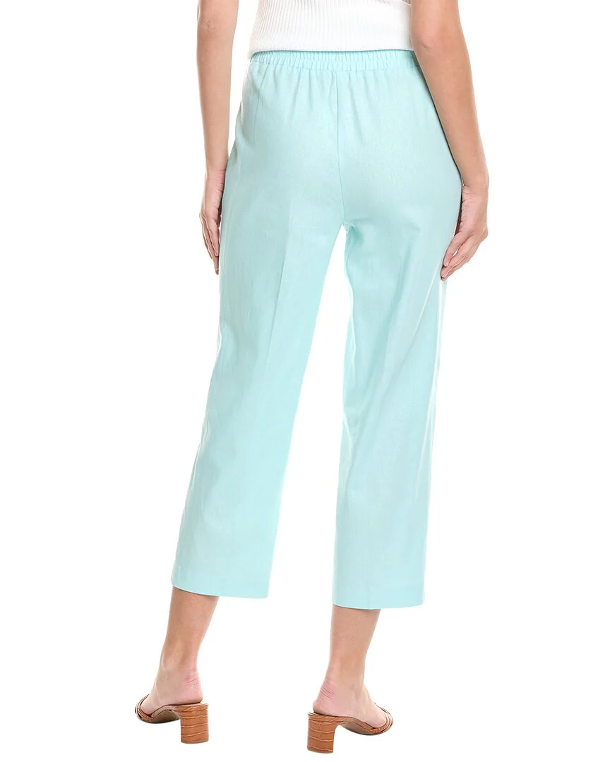 Jones New York Pull-On Slash Pocket Crop Linen-Blend Pant