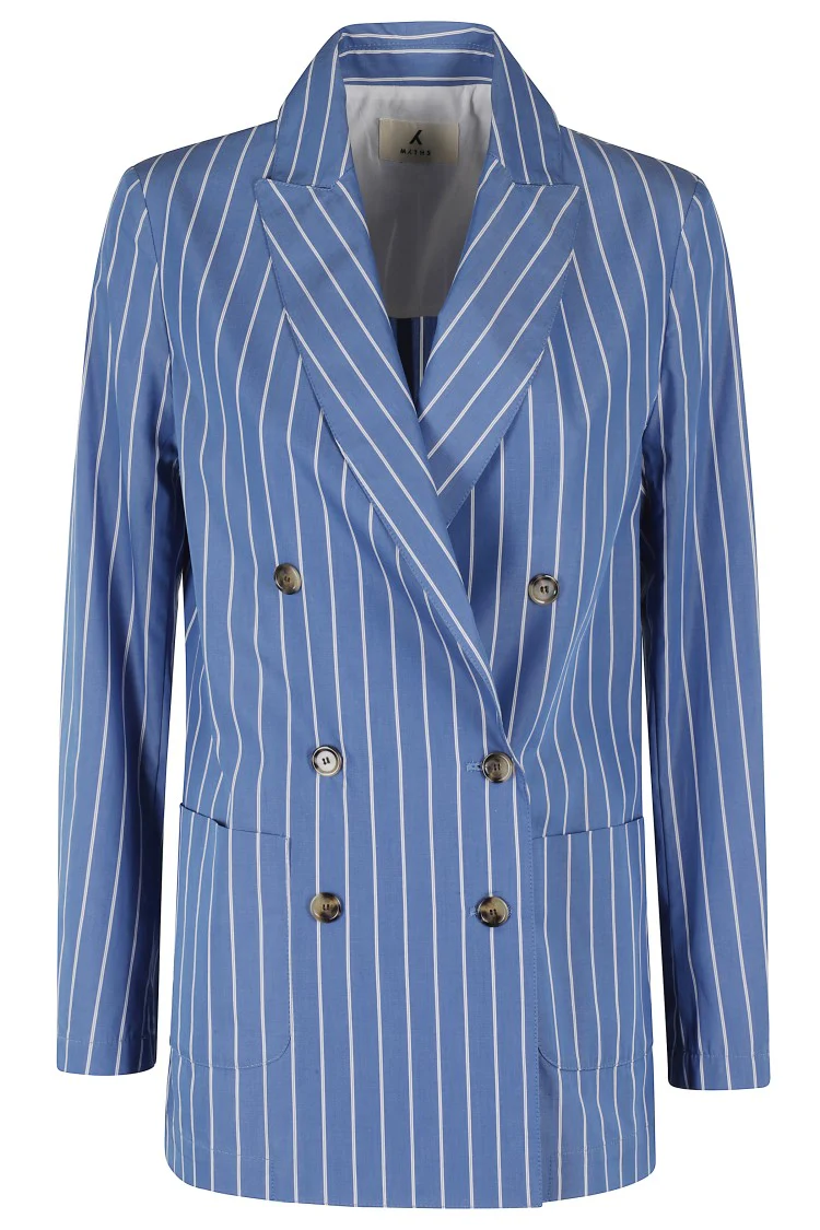 Double-Breasted Striped Blazer