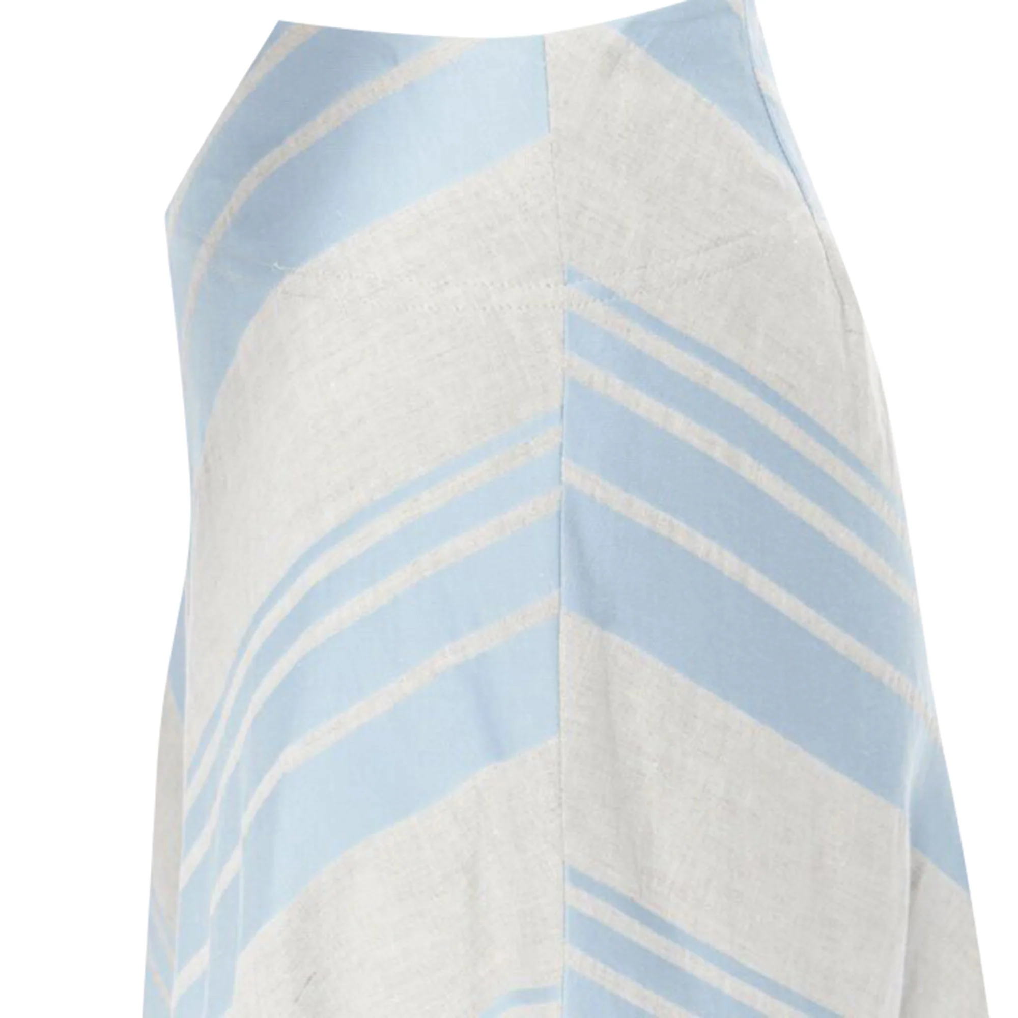 Lee Matthews striped linen cotton midi casual skirt