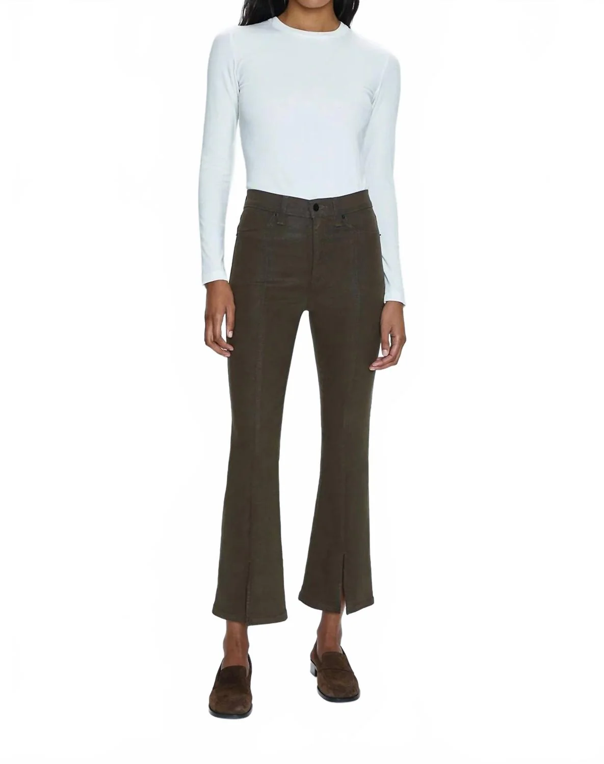 Lennon High Rise Bootcut Jean In Coated Palms