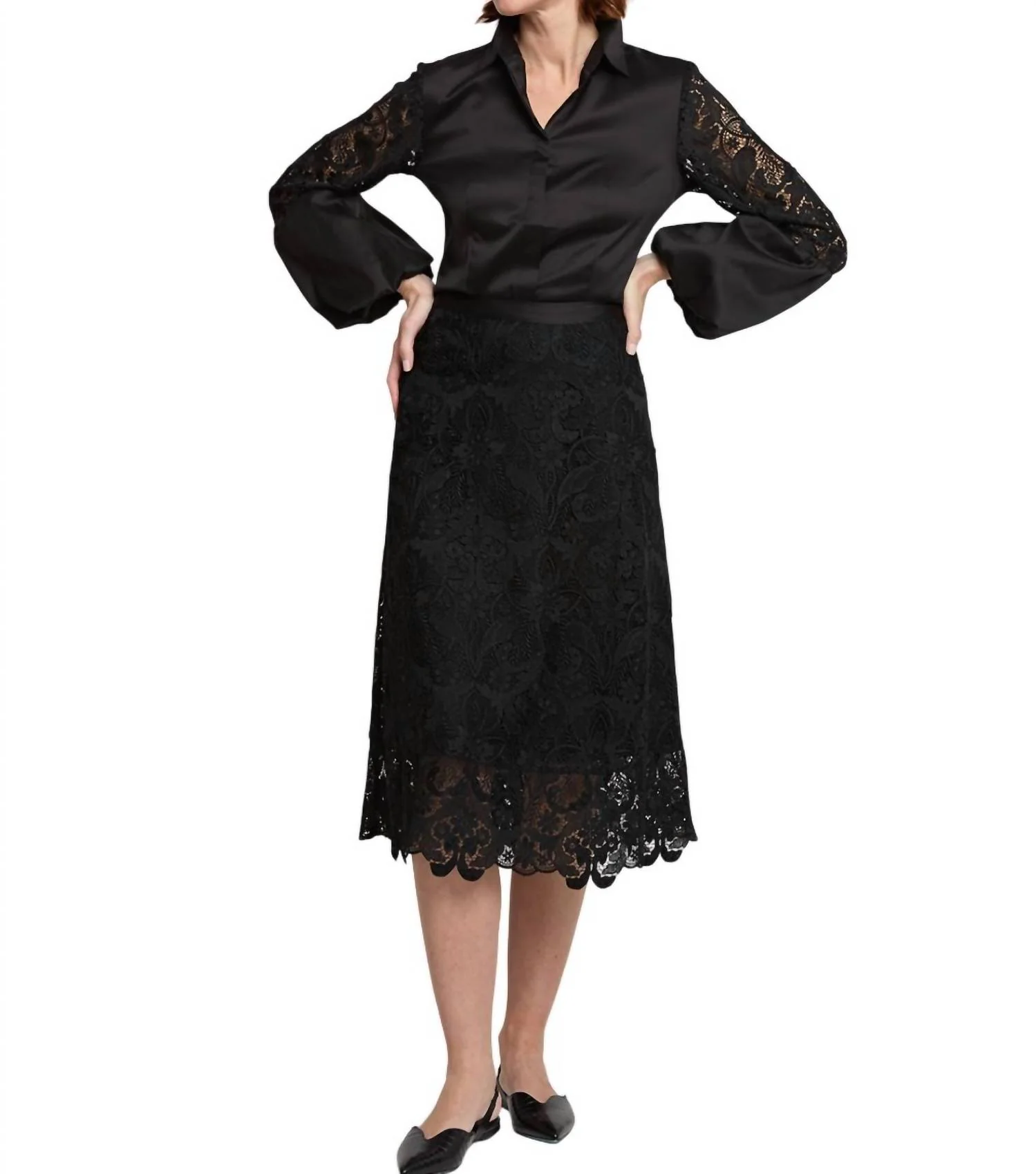 Gloria Lace Skirt In Black