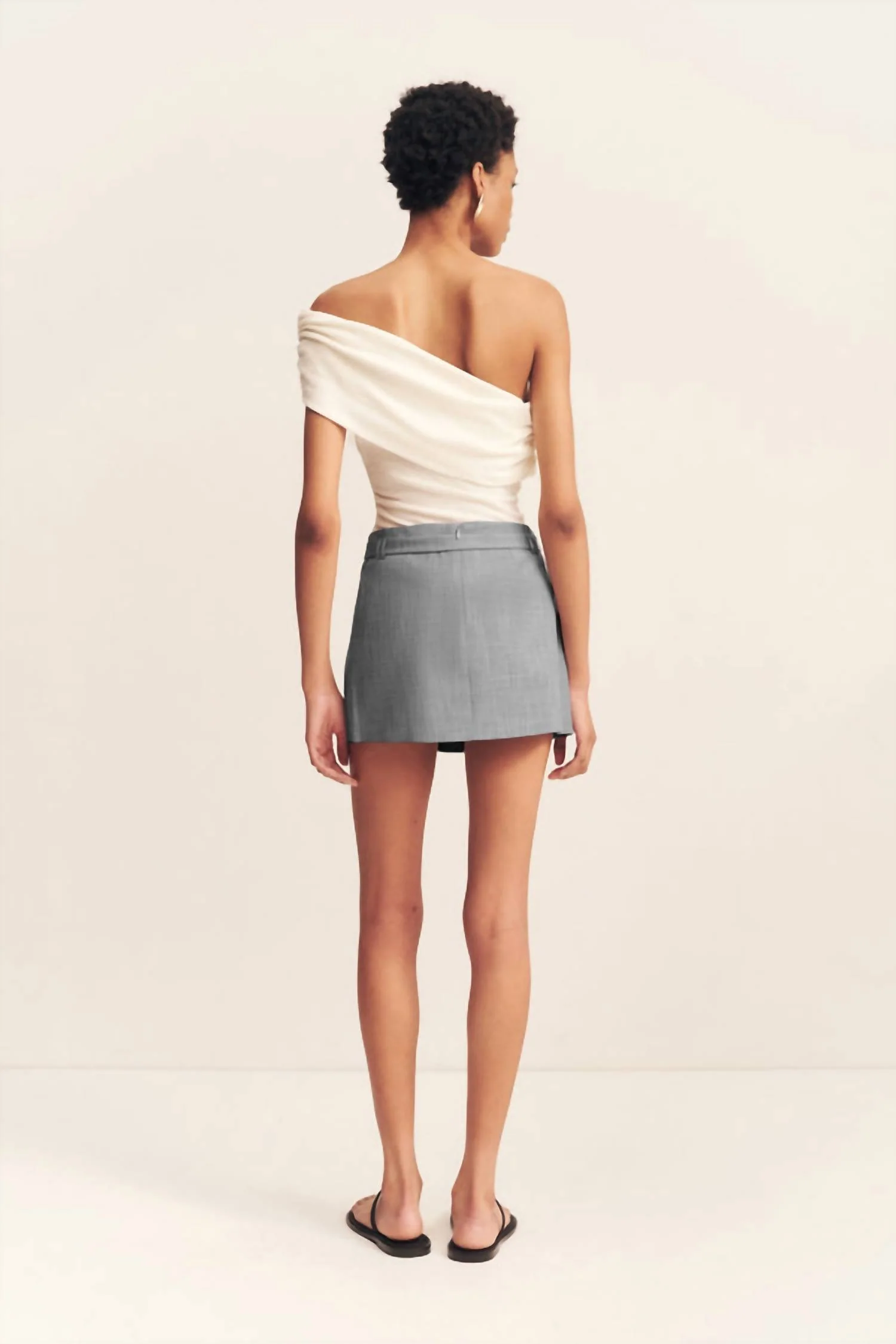 Asher Mini Skirt In Smoke Grey