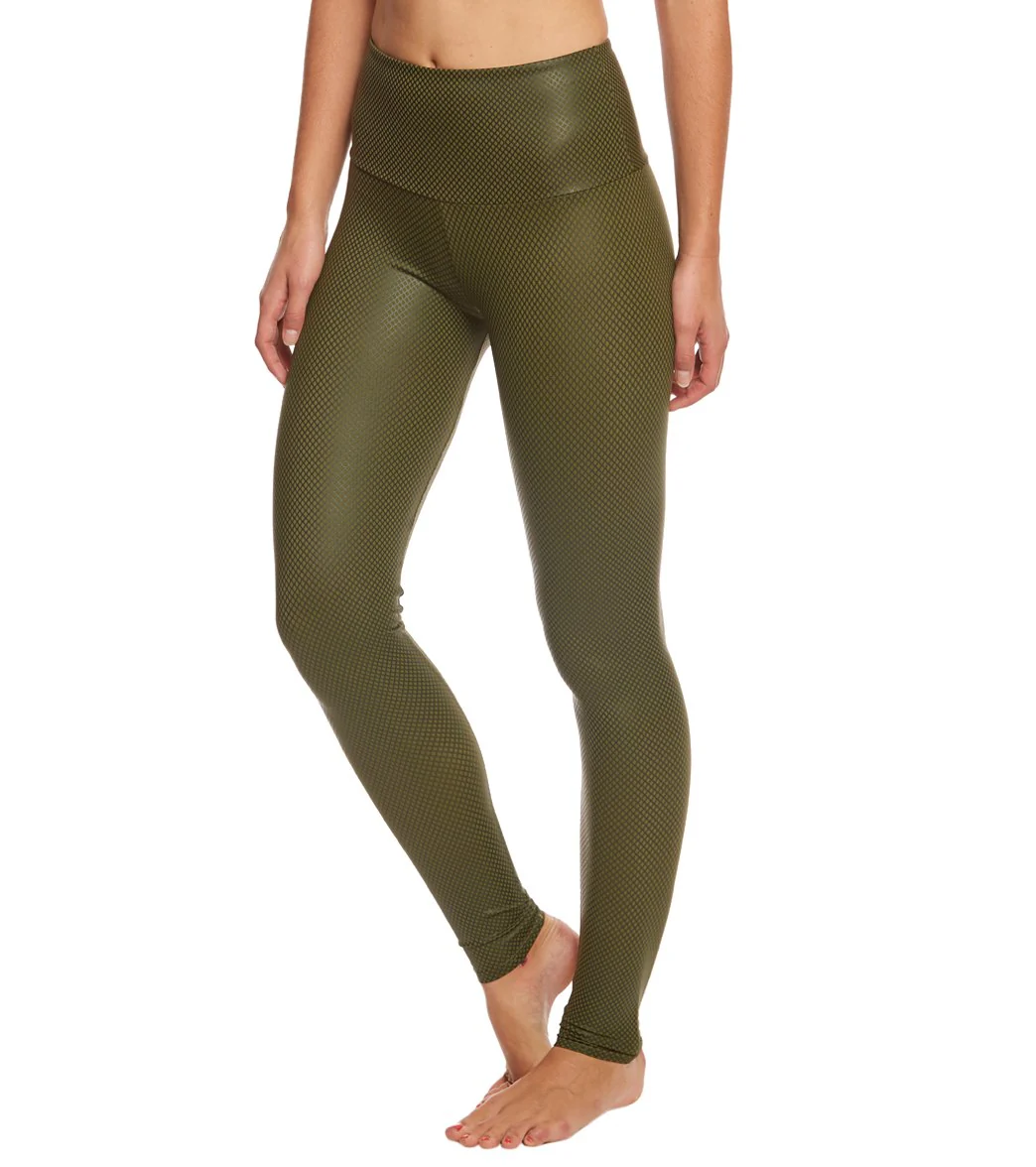 Onzie High Waisted Yoga Leggings Moss Texture