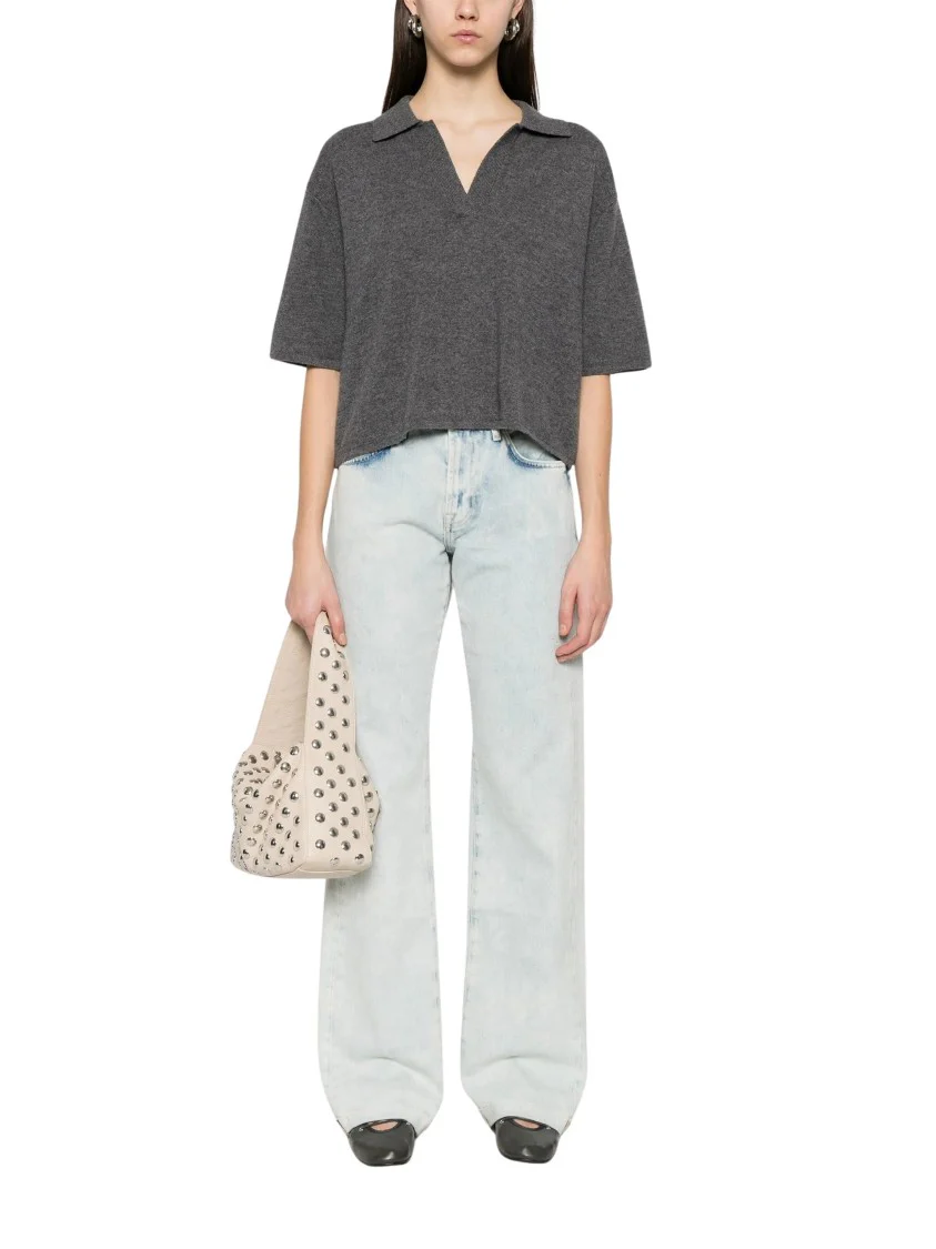 Relaxed Fit High-Waisted Denim Trousers