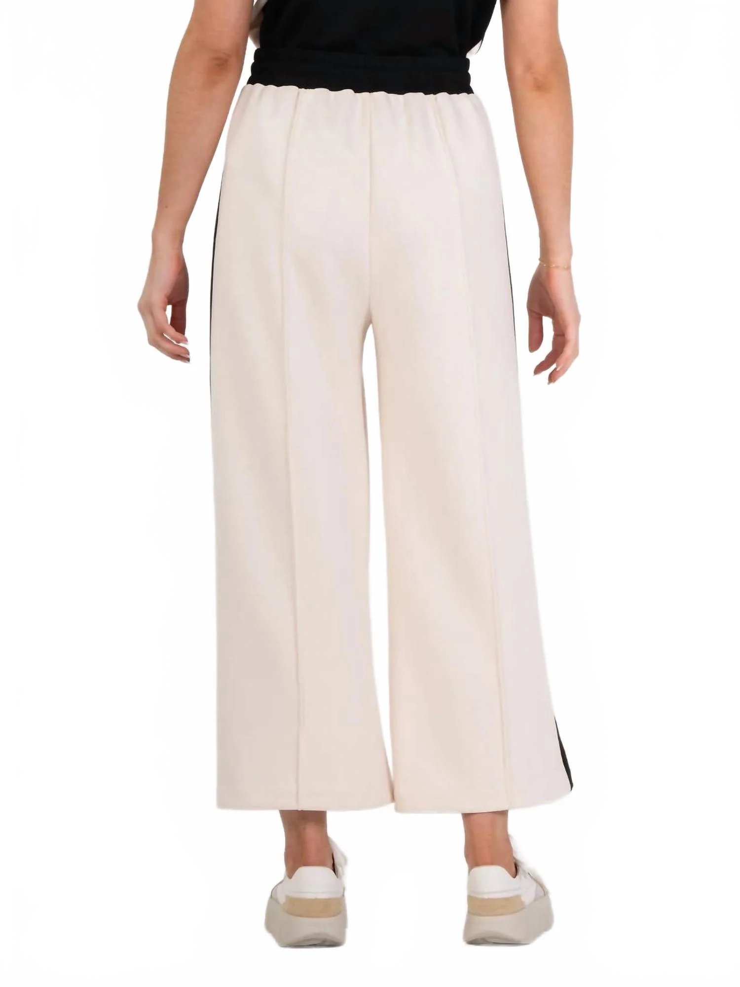 Teddy Crop Pant In Black & Sand